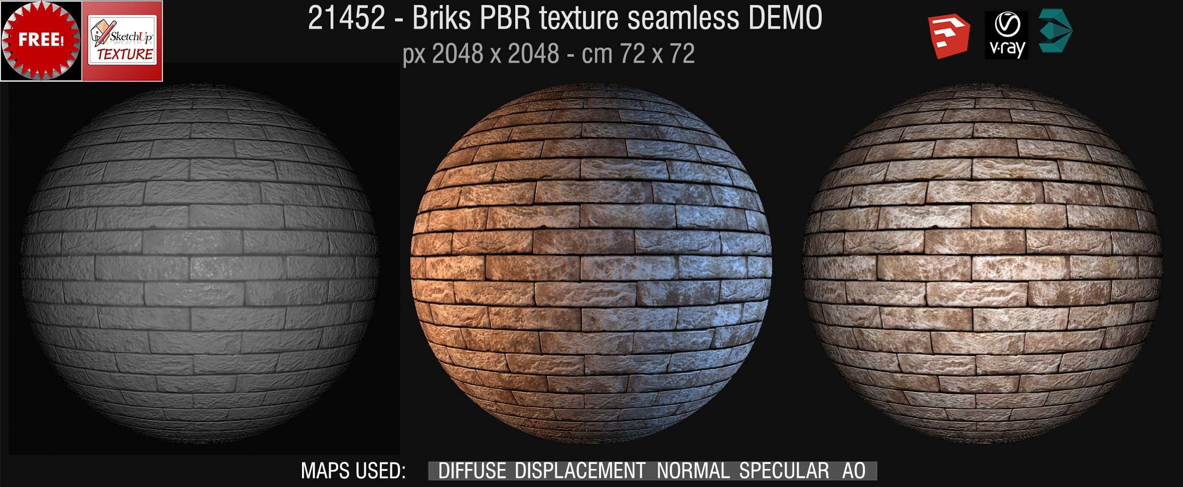 21452 briks PBR texture seamless DEMO