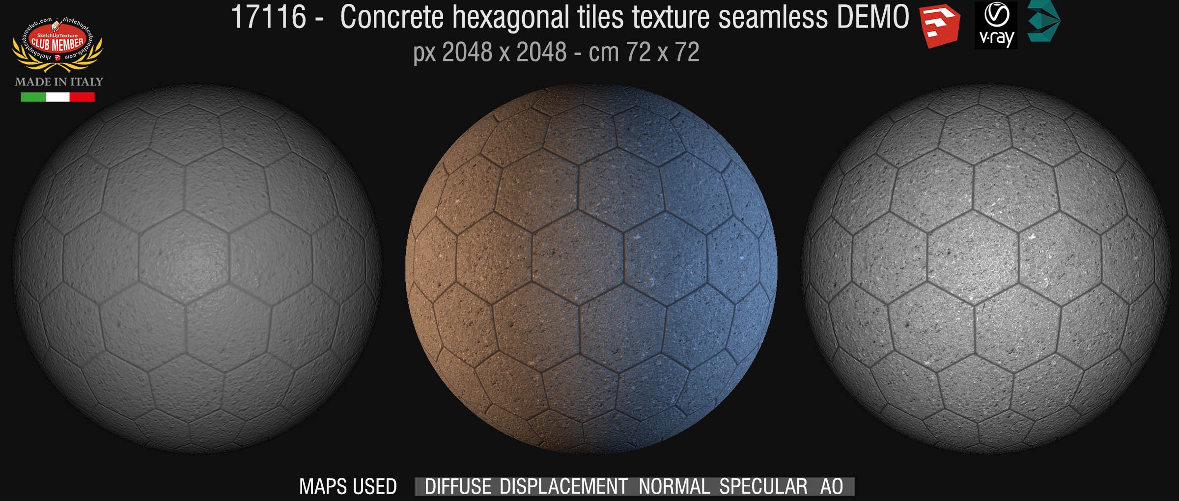 Concrete hexagonal tile texture seamless 17116