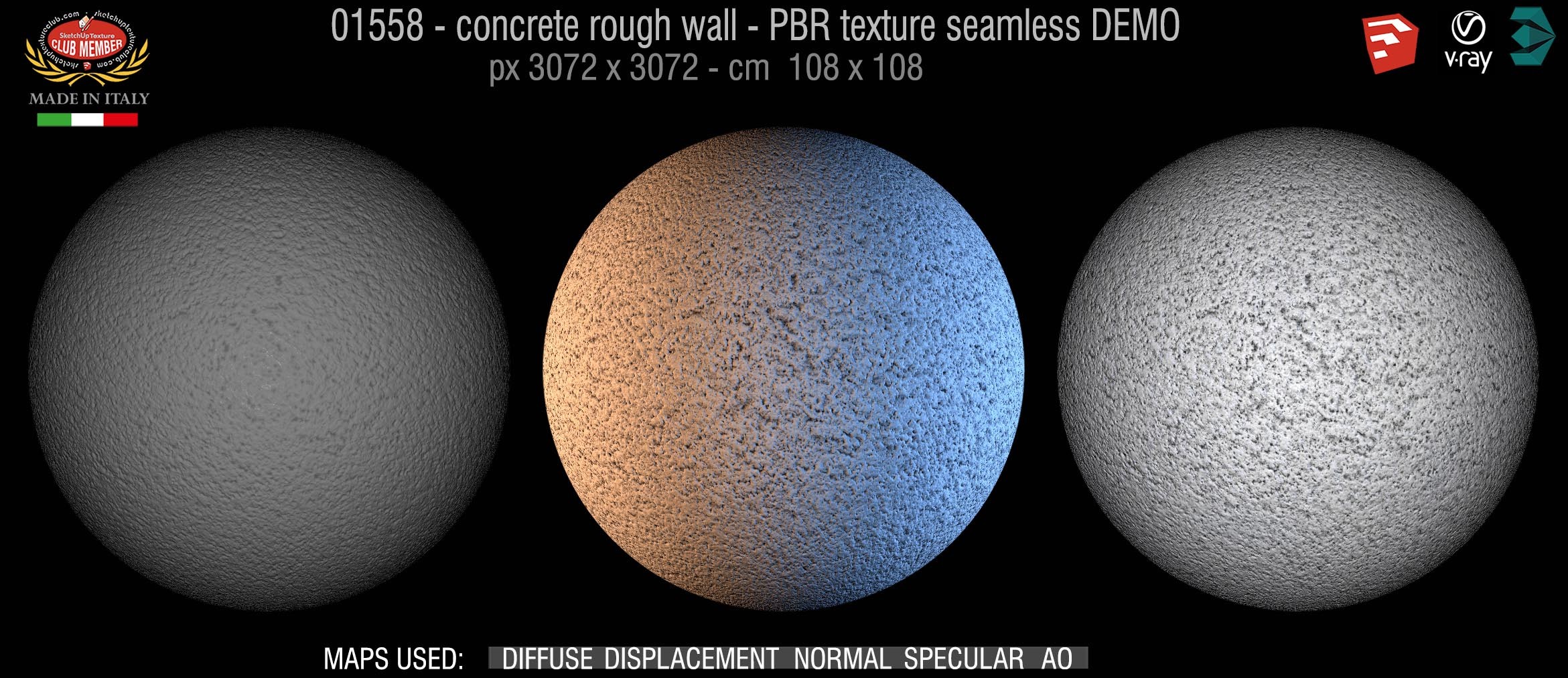 01558 concrete rough wall PBR texture seamless DEMO