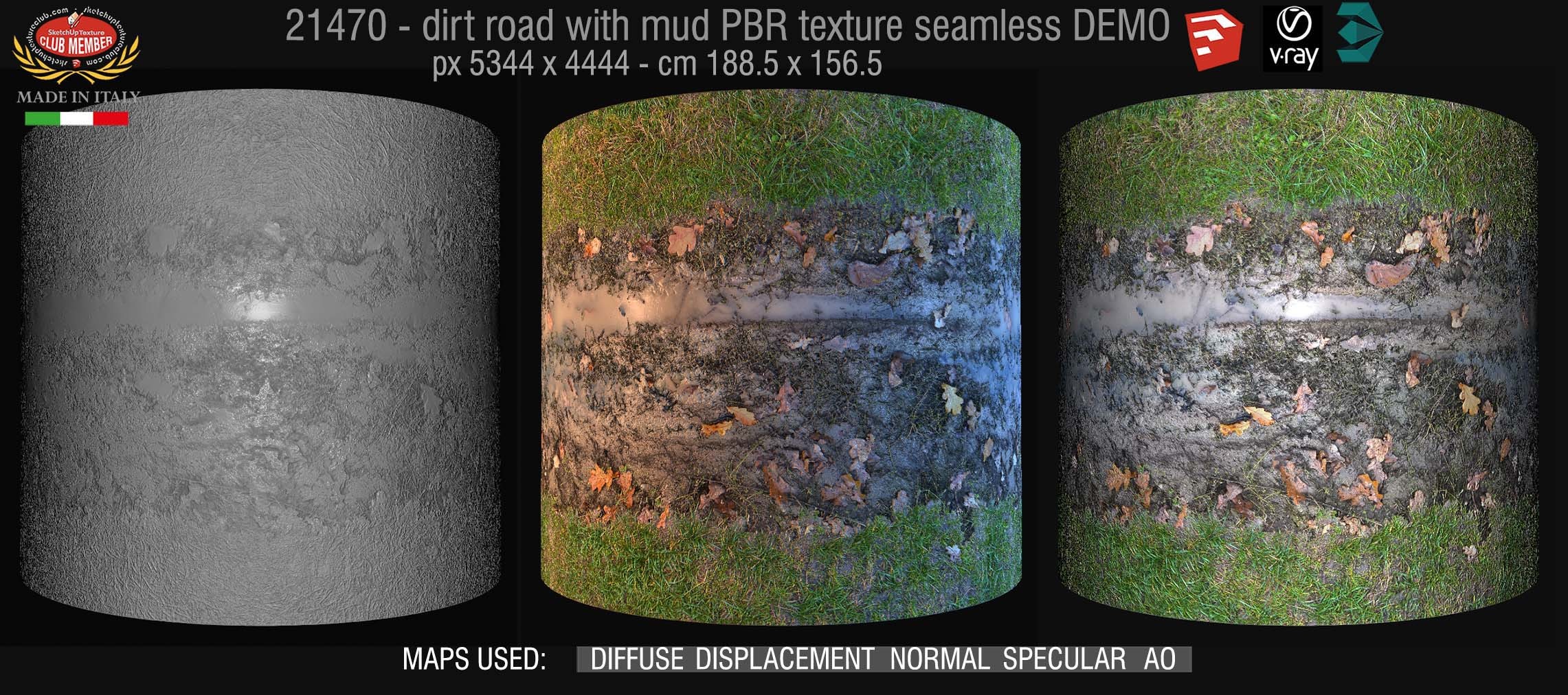 20470 dirt road with mud PBER texture seamless DEMO