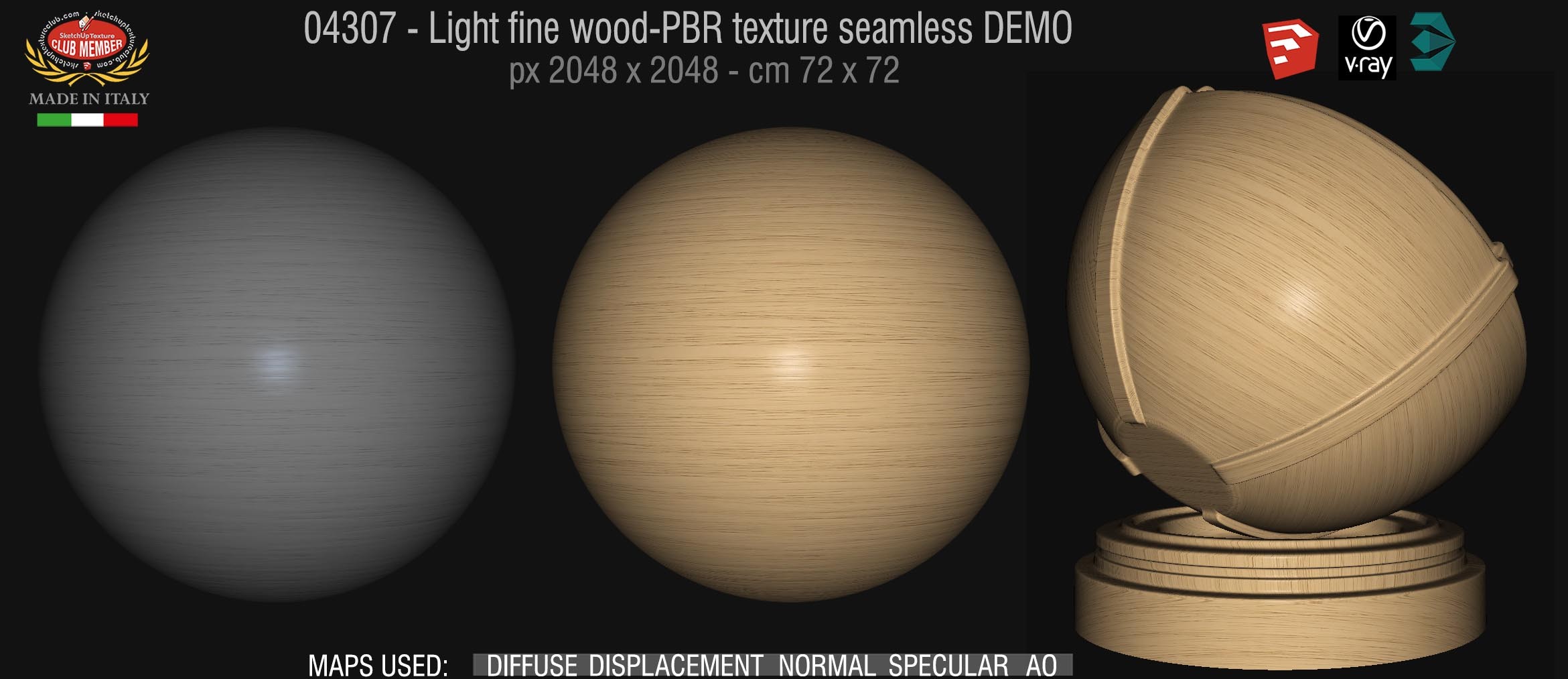 04307 Light fine wood-PBR texture seamless DEMO