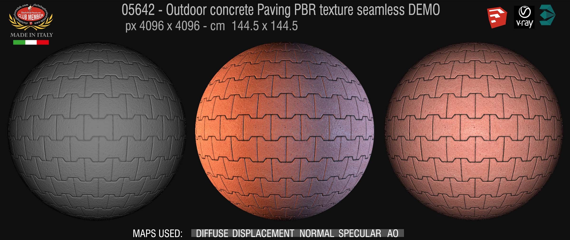 05642  Paving outdoor concrete regular block PBR texture seamless DEMO