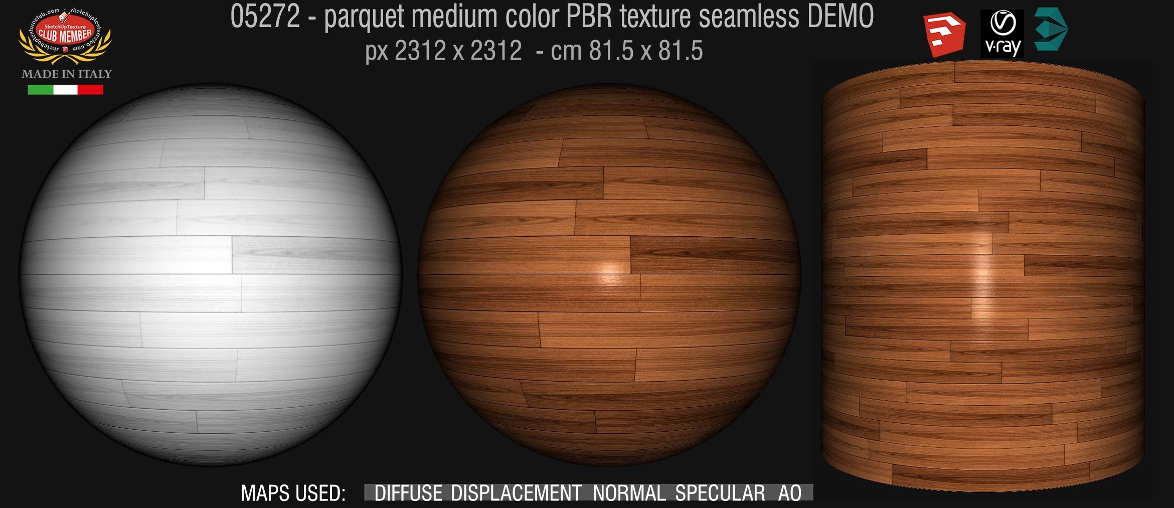 05272 parquet medium color PBR texture seamless DEMO