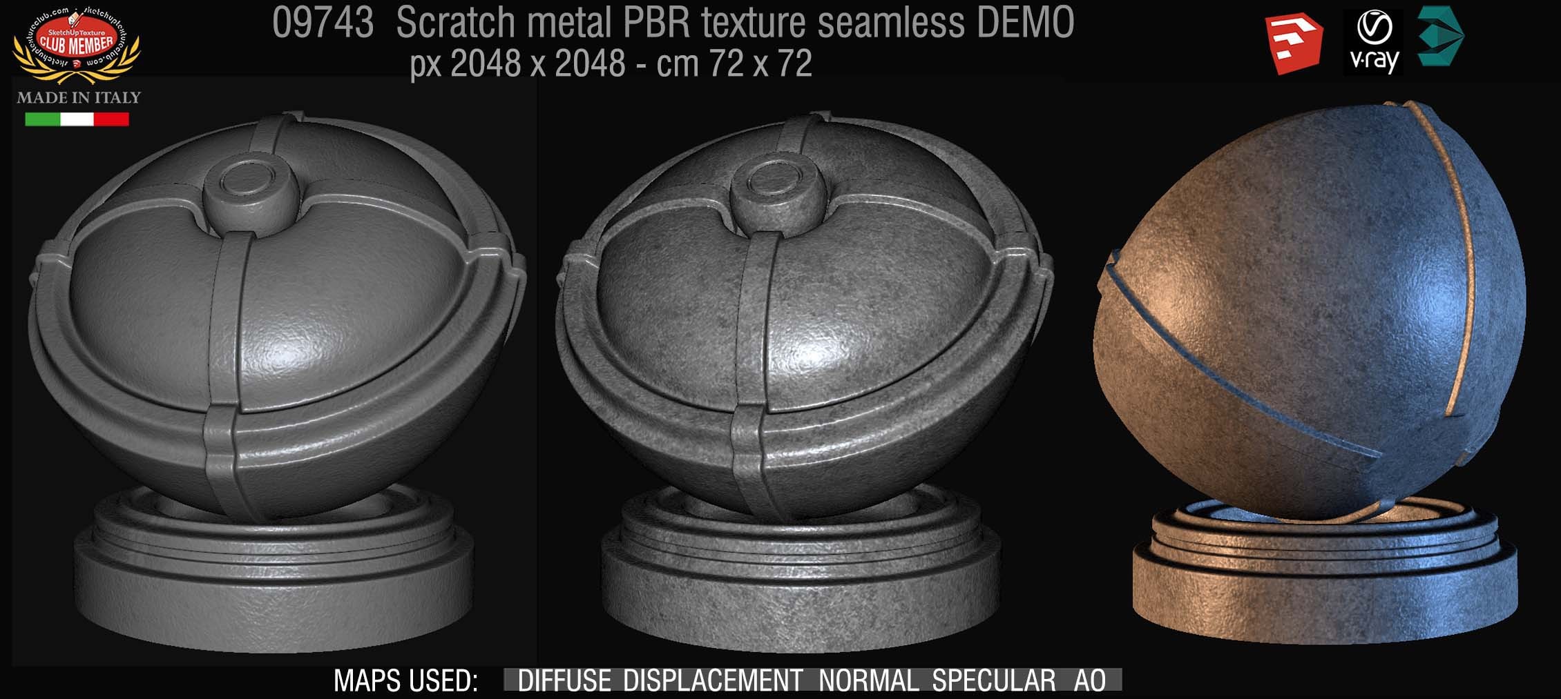 09743 Scratch metal PBR texture seamless DEMO