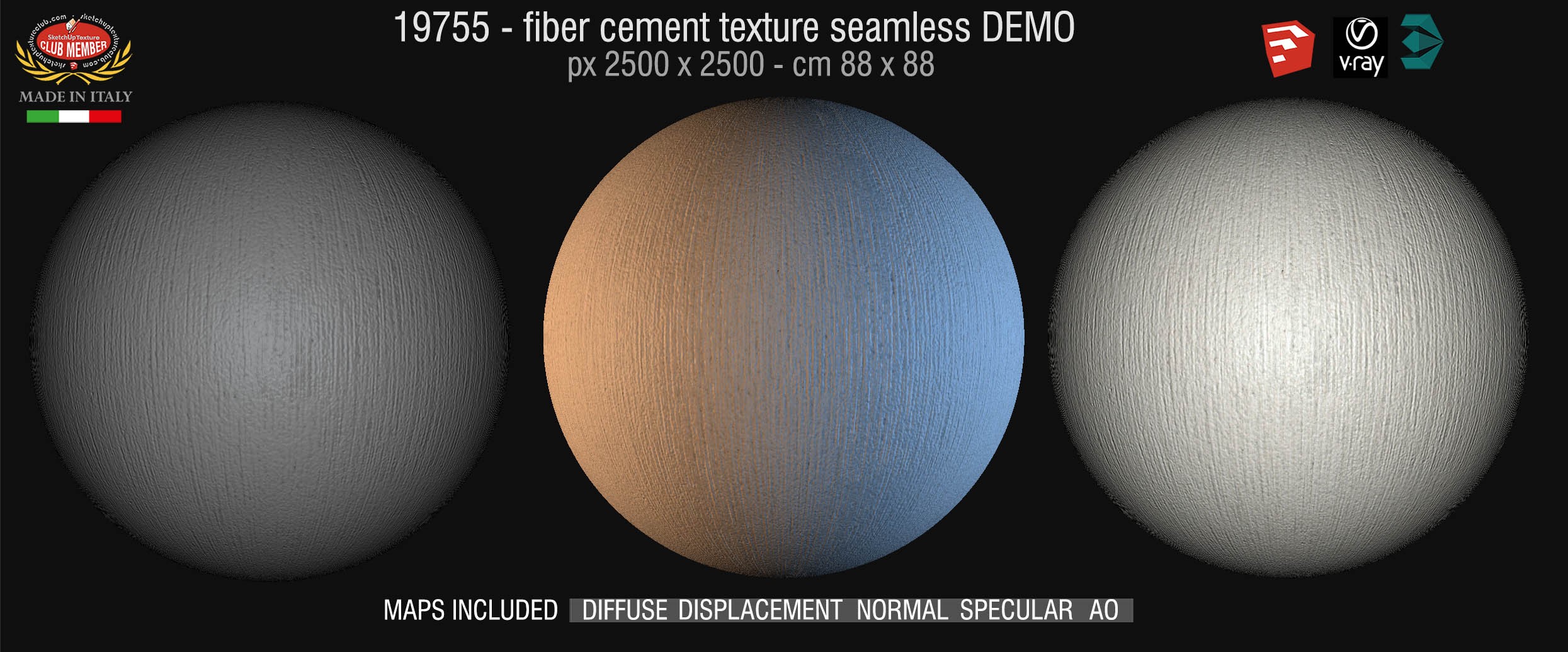 19755 HR Fiber cement texture + maps DEMO