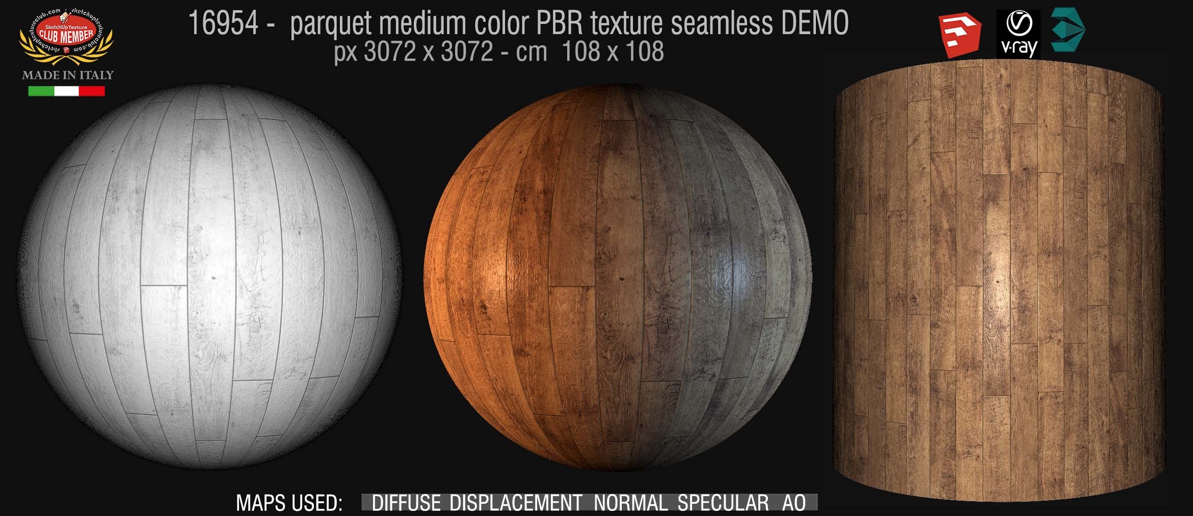 16954 parquet medium color PBR texture seamless DEMO