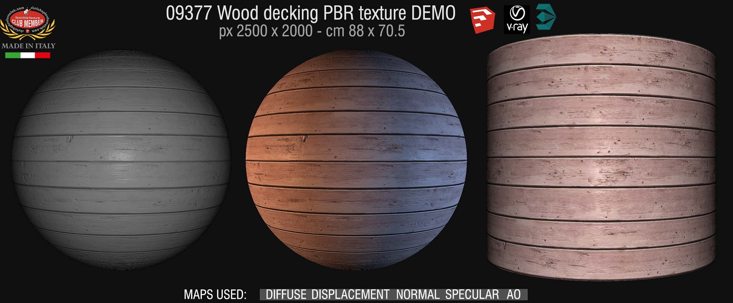 09377 Wood decking PBR texture seamless DEMO