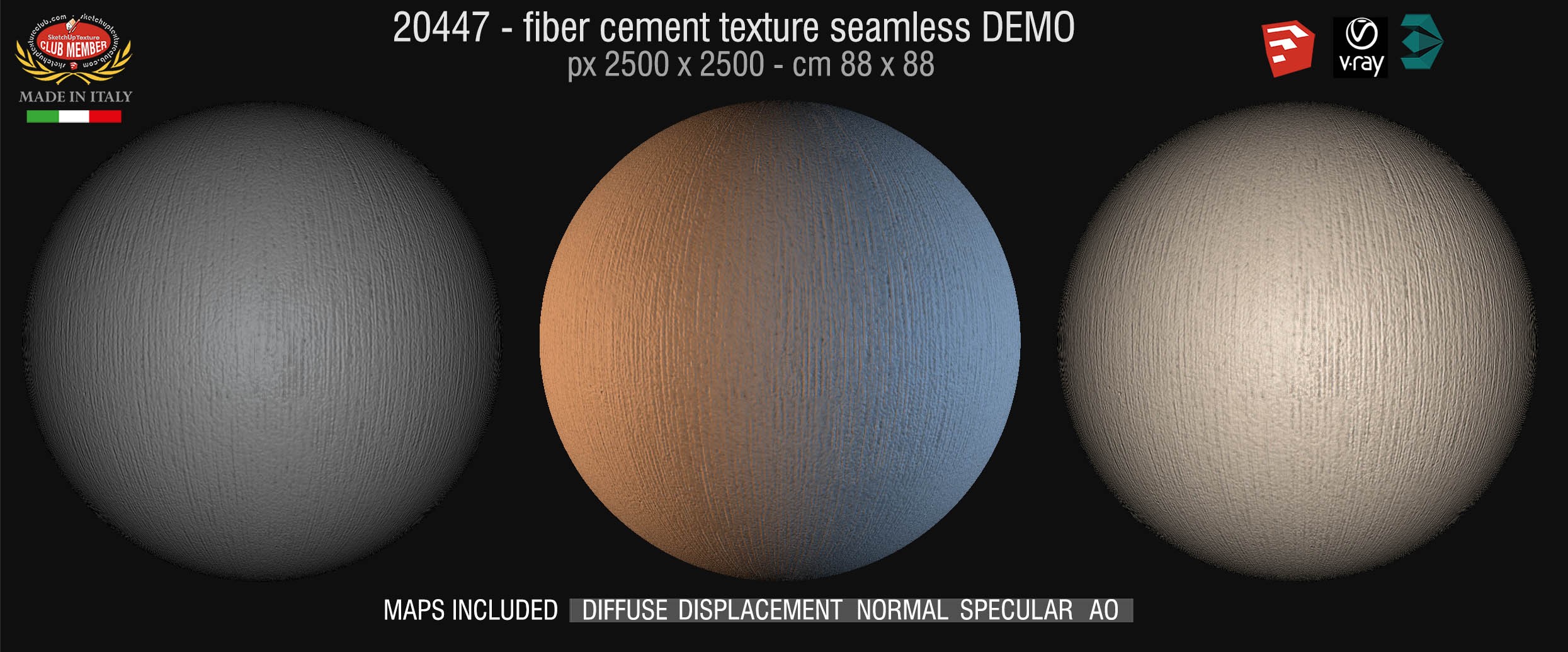 20447 HR Fiber cement texture + maps DEMO