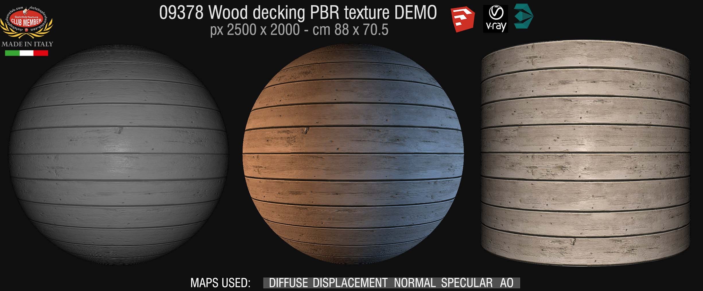 09378 Wood decking PBR texture seamless DEMO