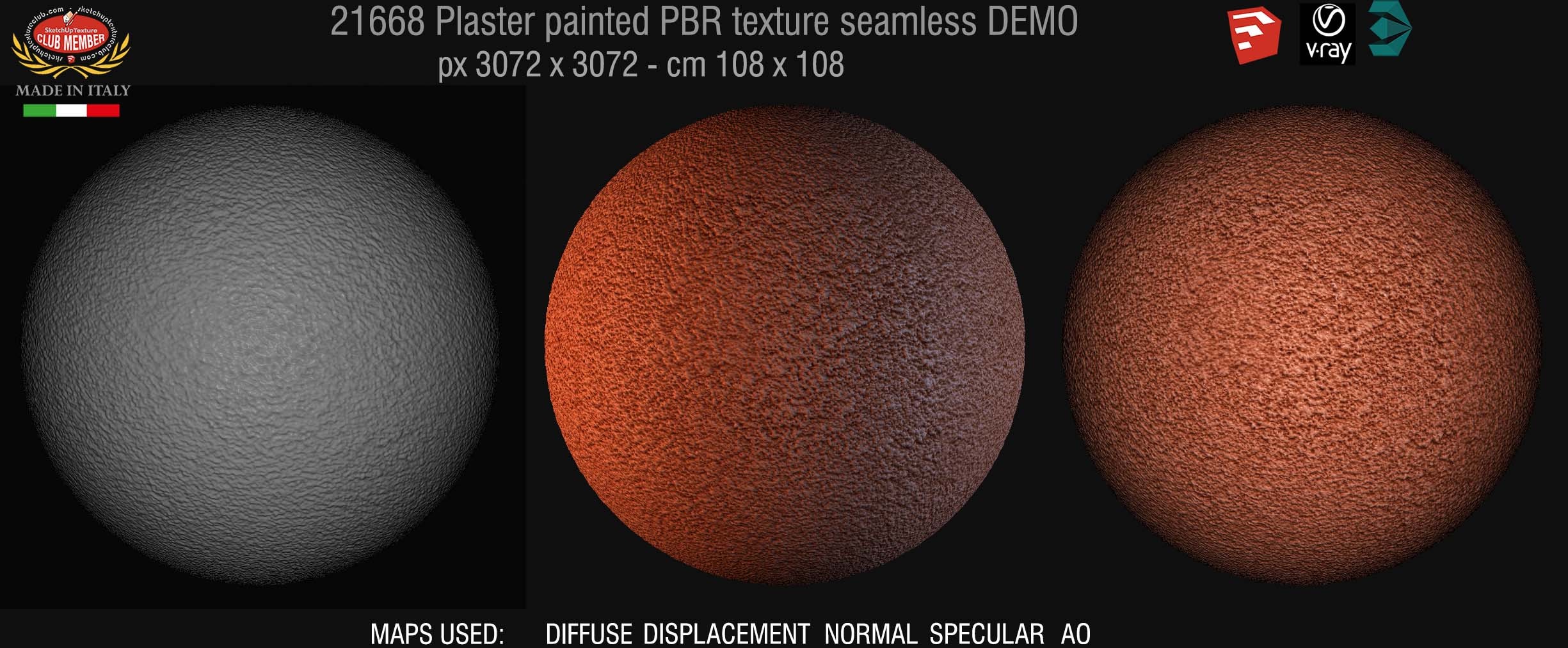 21668 plaster painted PBR texture seamless DEMO