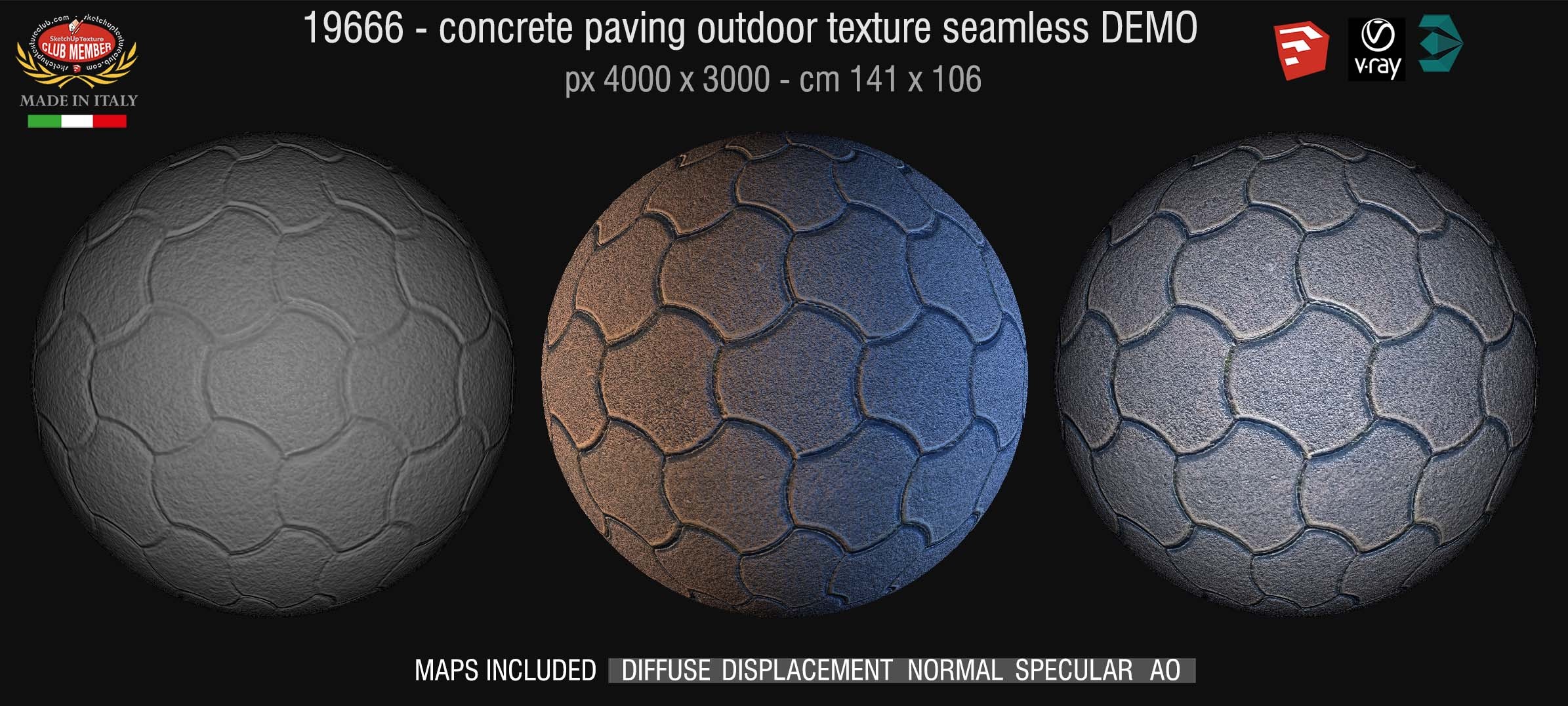 19666 HR Concrete paving outdoor texture + maps DEMO