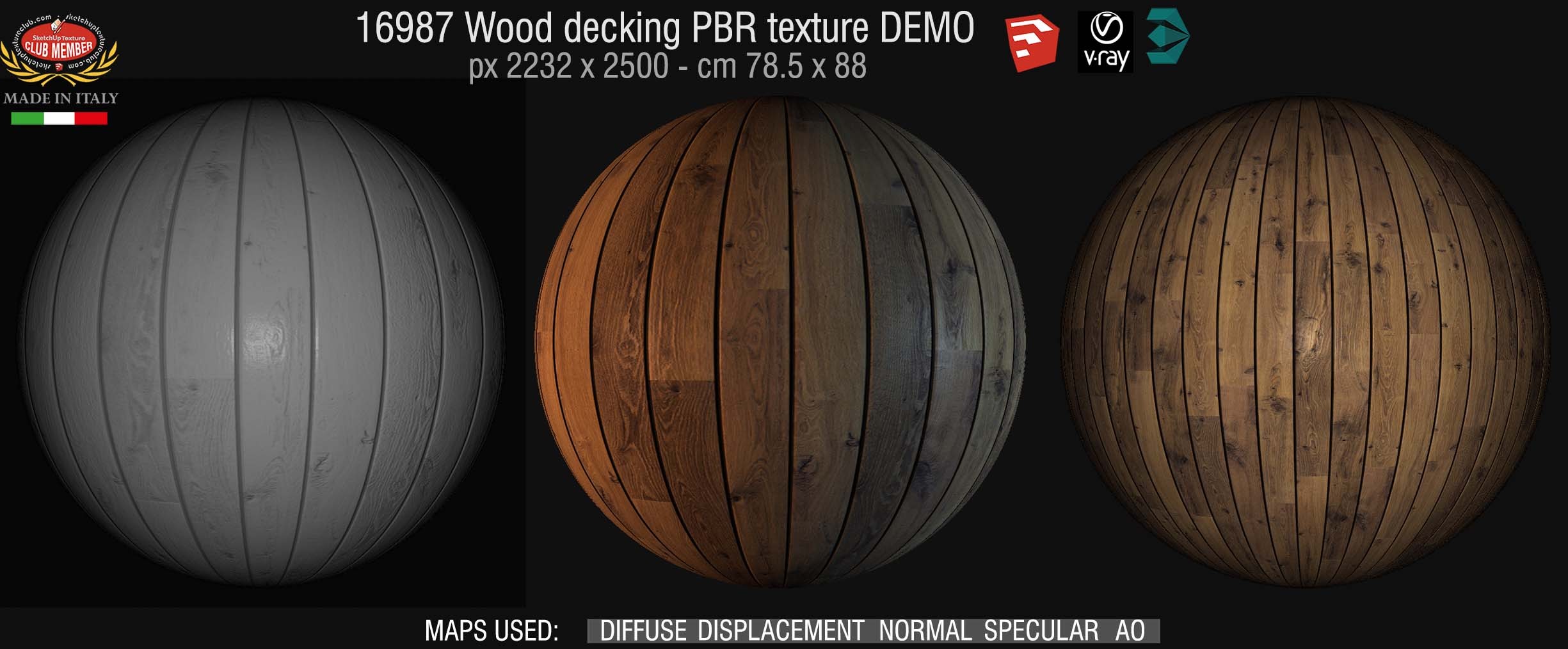 16987 Wood decking PBR texture seamless DEMO