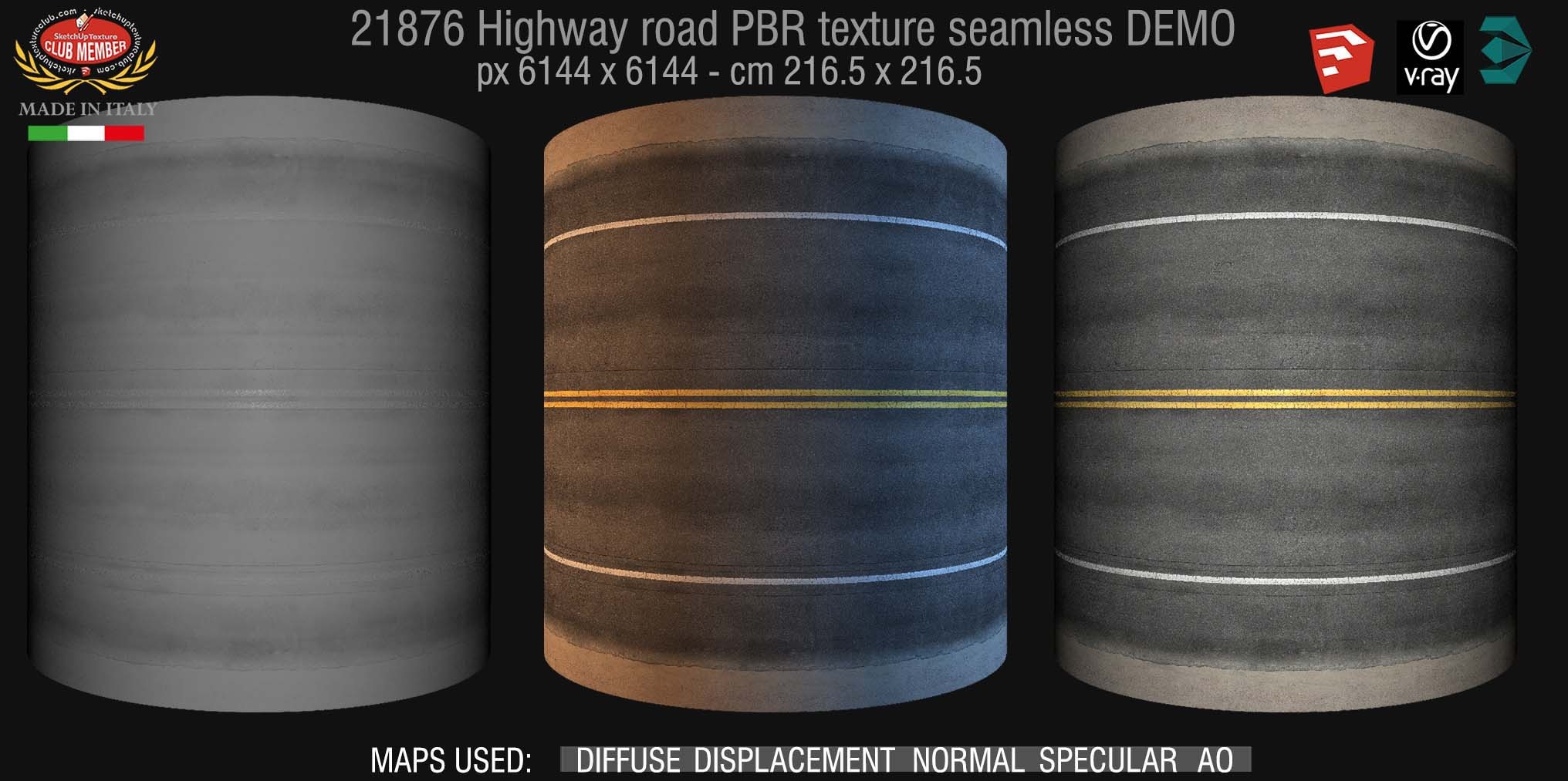 21876 Highway road PBR texture seamless DEMO