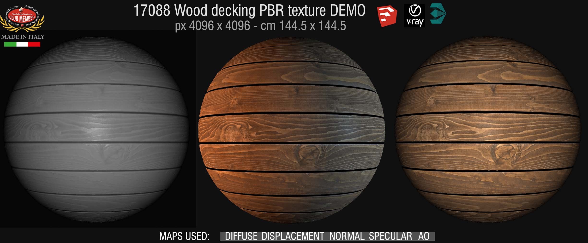 17088  Wood decking PBR texture seamless DEMO