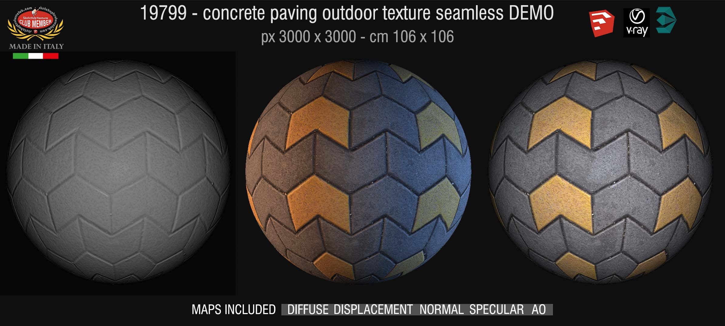 19799 Concrete paving outdoor texture + maps DEMO