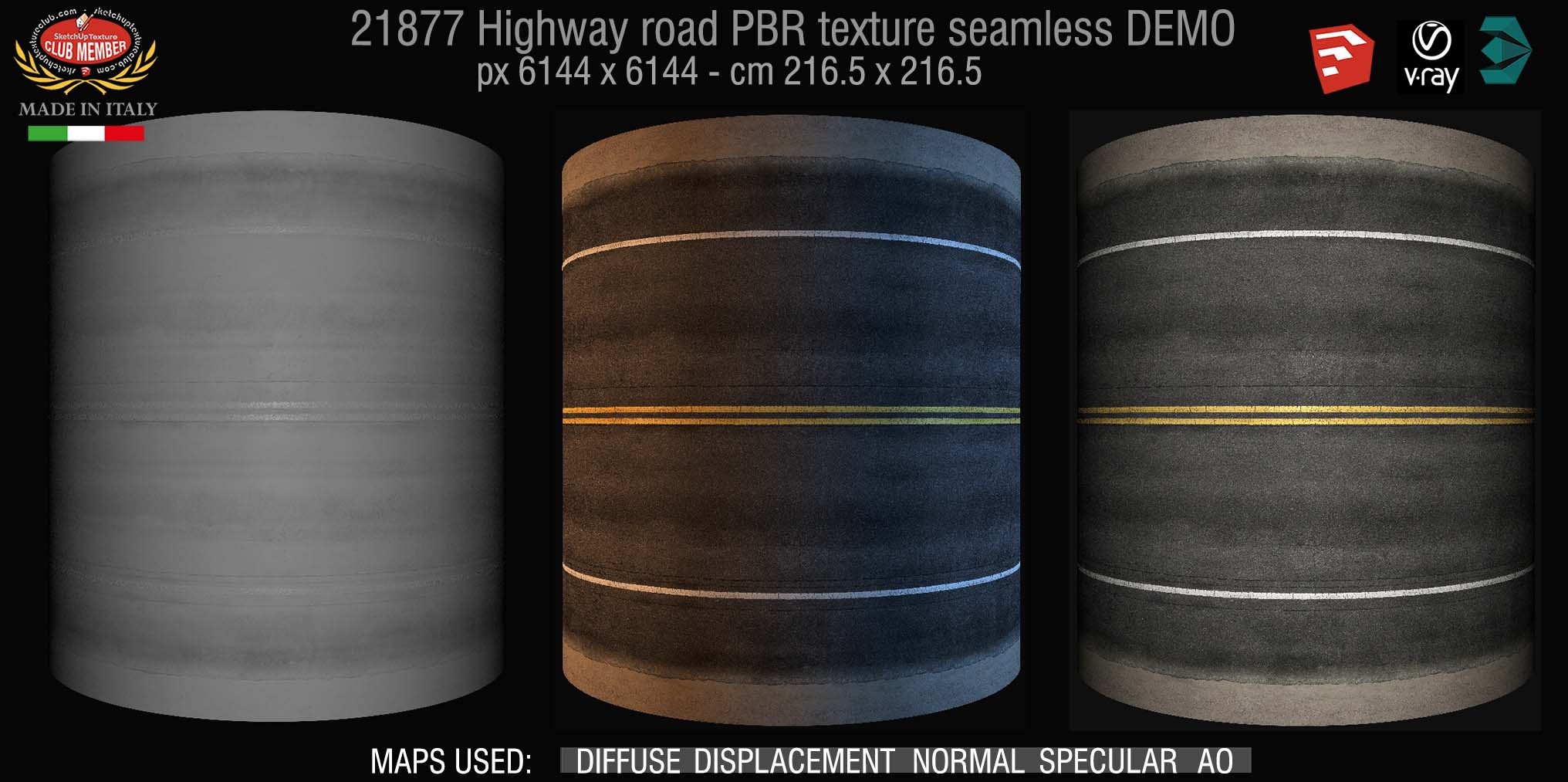 21877 Highway road PBR texture seamless DEMO