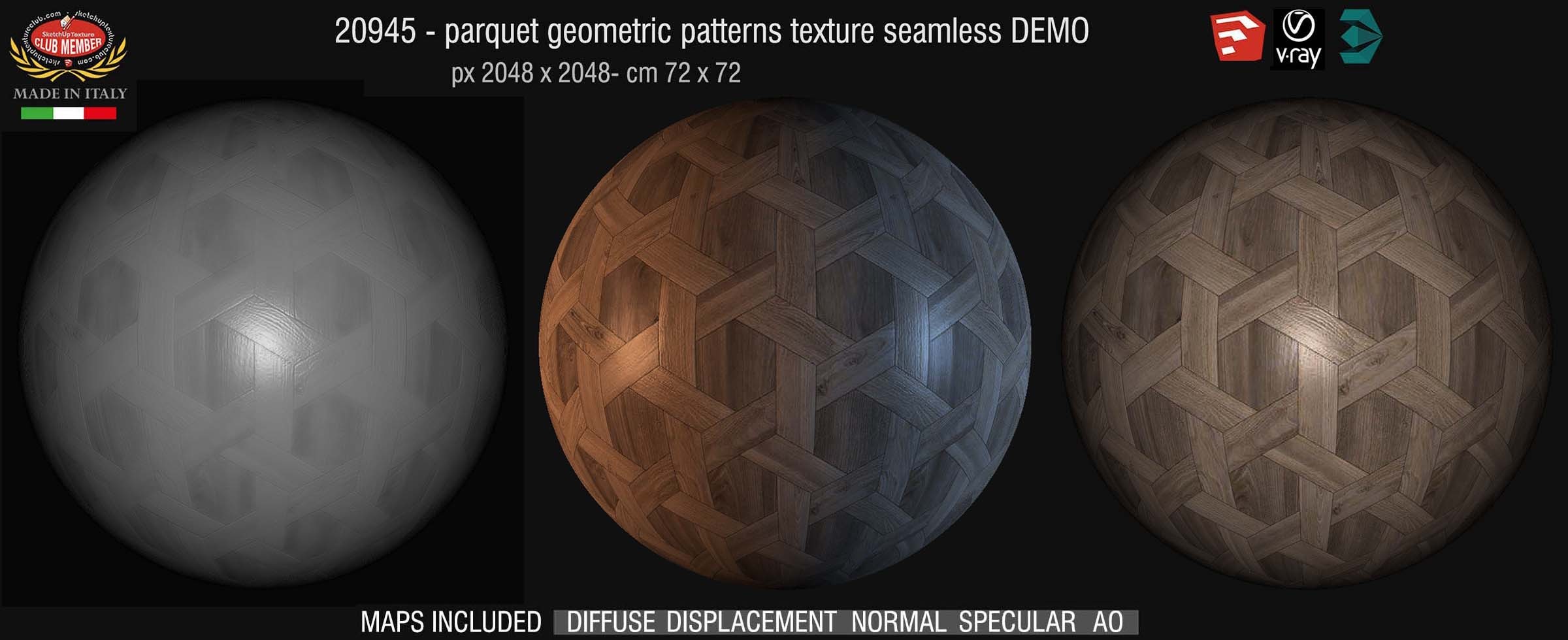 20945 Parquet geometric patterns texture + maps DEMO
