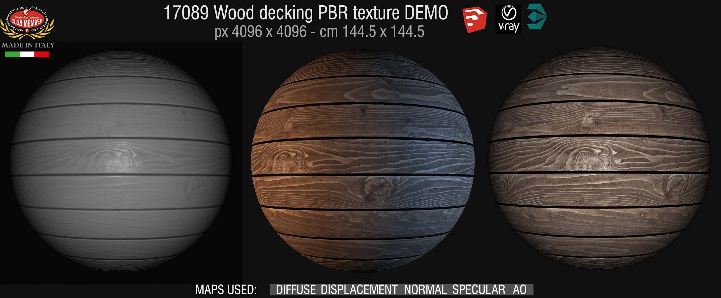 17089 Wood decking PBR texture seamless DEMO