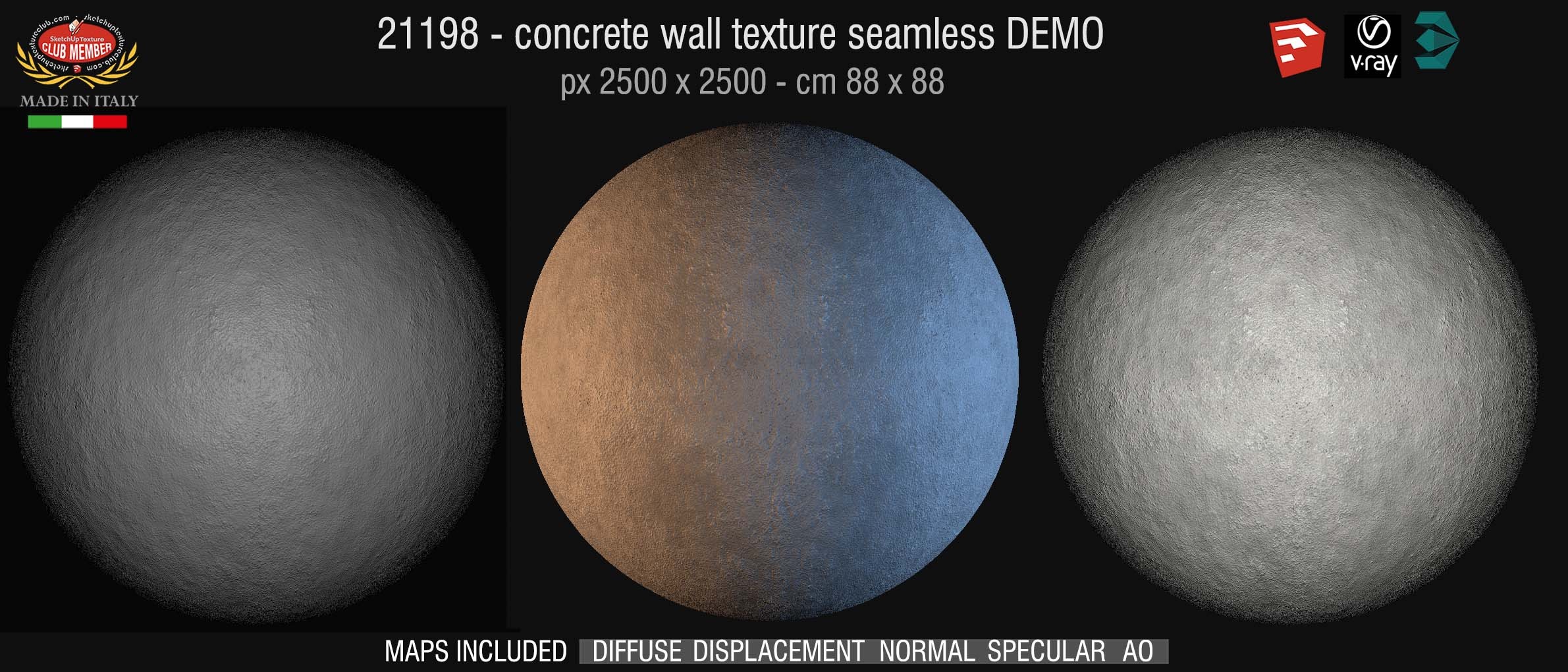 21198 CLICK TO ENLARGE Concrete wall texture + maps DEMO