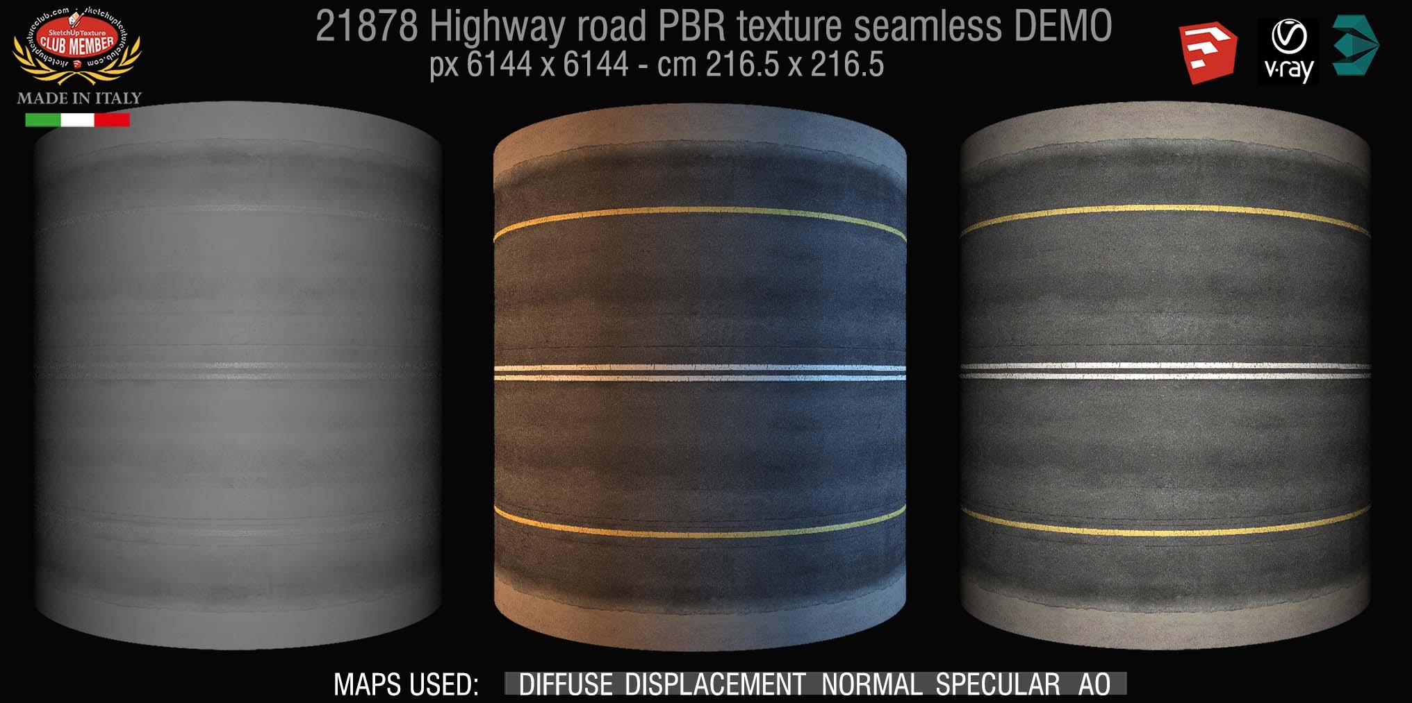 21878 Highway road PBR texture seamless DEMO