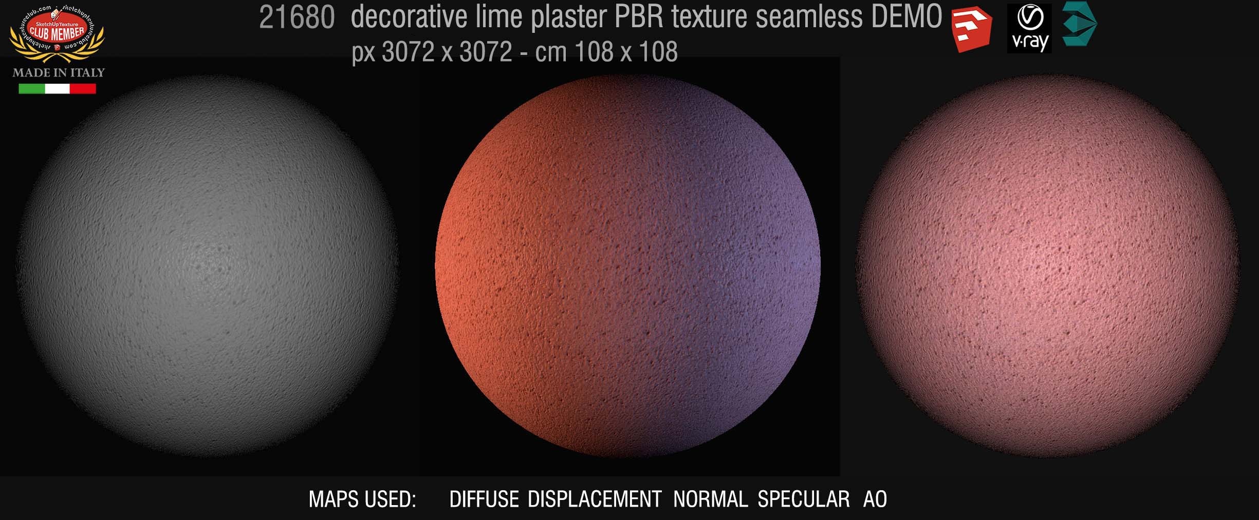 21680 lime plaster PBR texture seamless DEMO