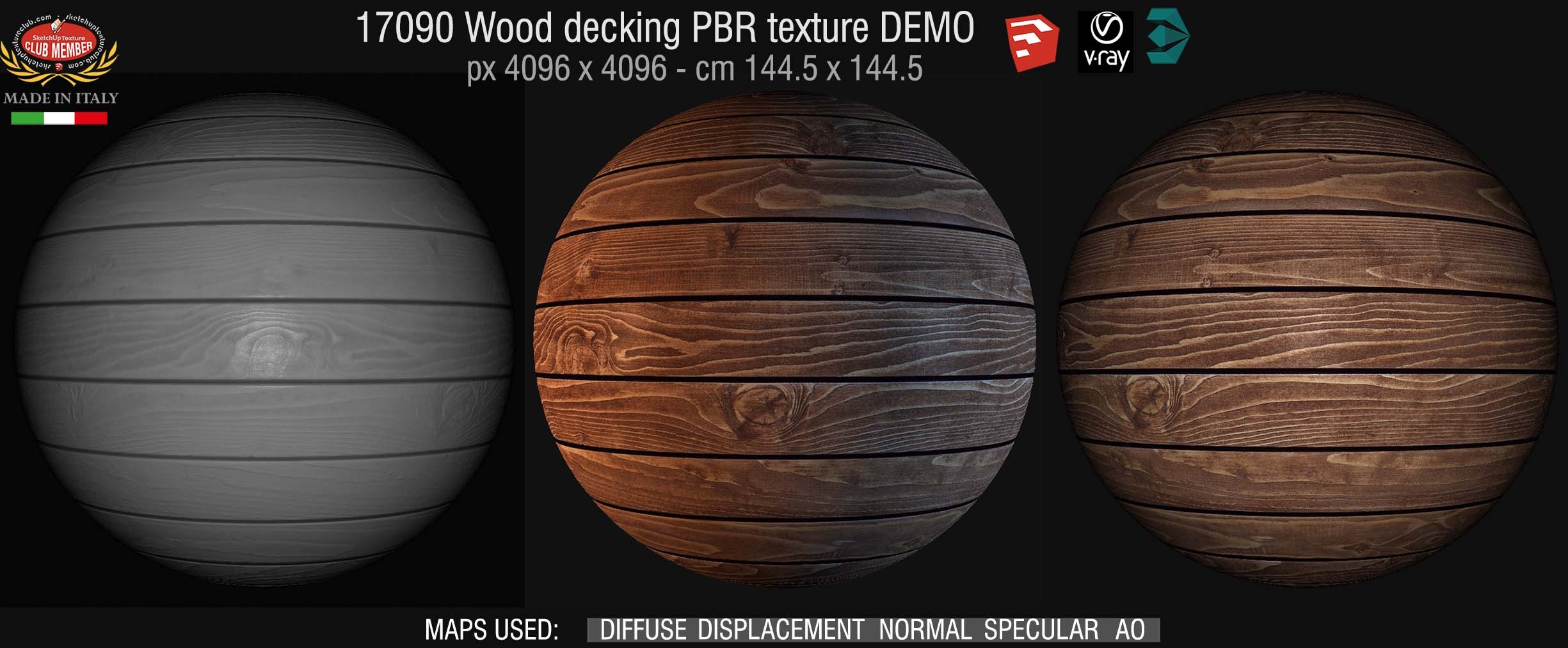 17090 Wood decking PBR texture seamless DEMO
