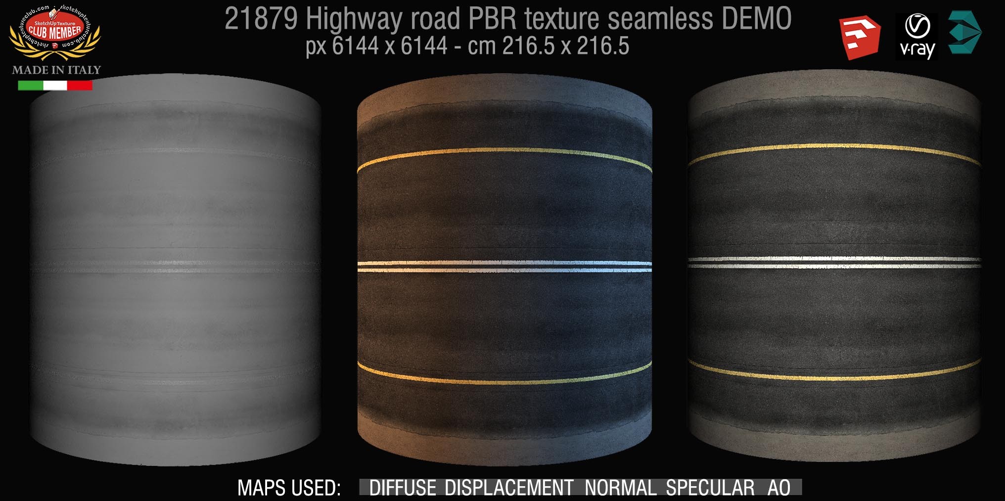 21879 Highway road PBR texture seamless DEMO