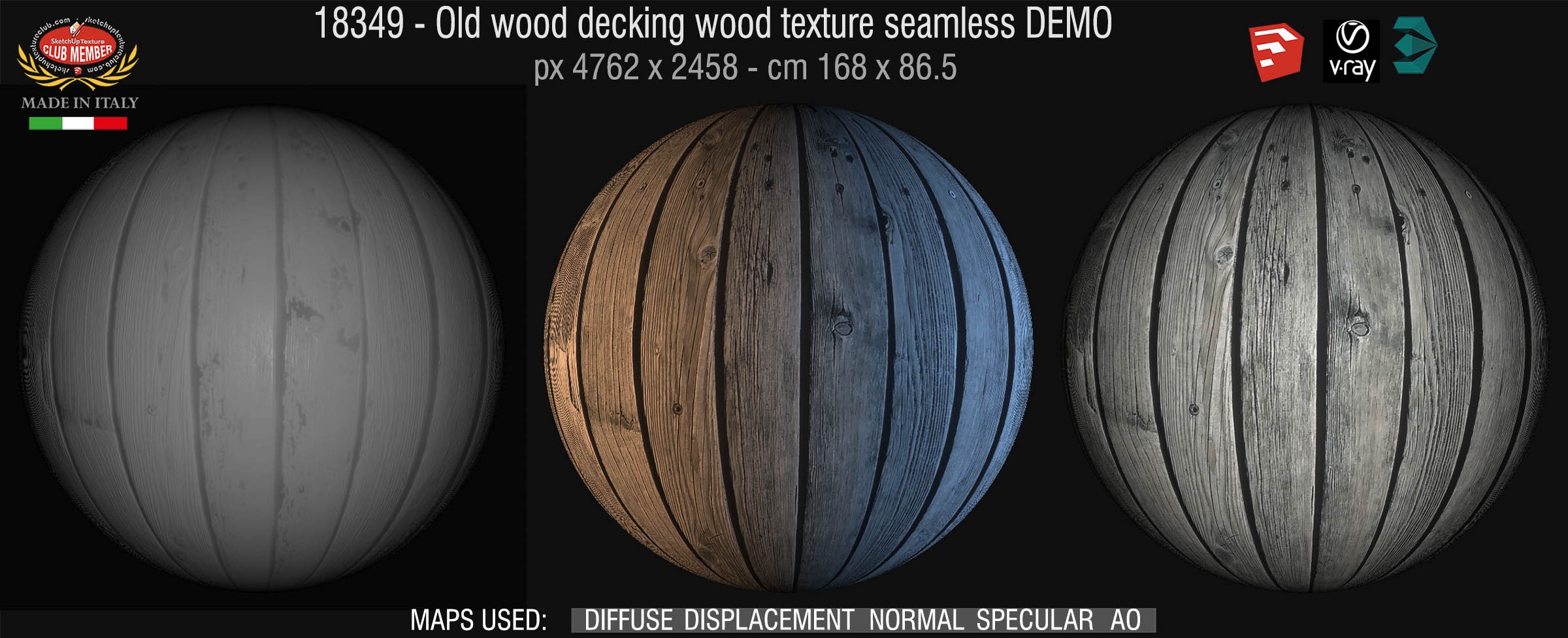 18349 - HR old wood decking texture + maps DEMO