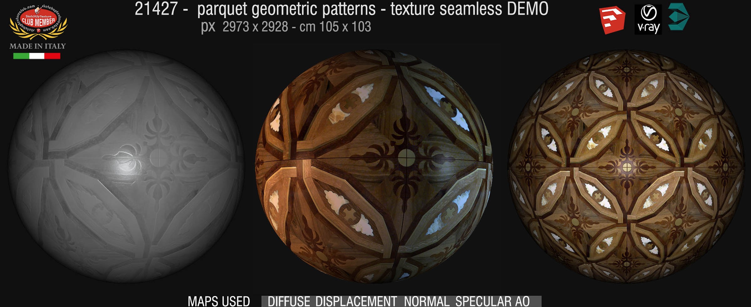 21427 parquet geometric patterns texture seamless  + maps DEMO