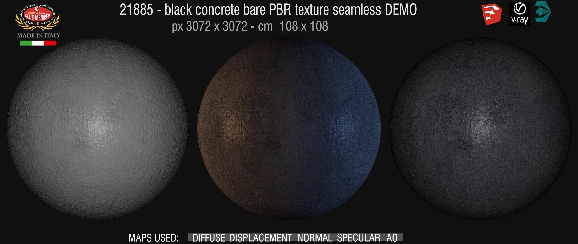 21885 black concrete bare PBR texture seamless DEMO