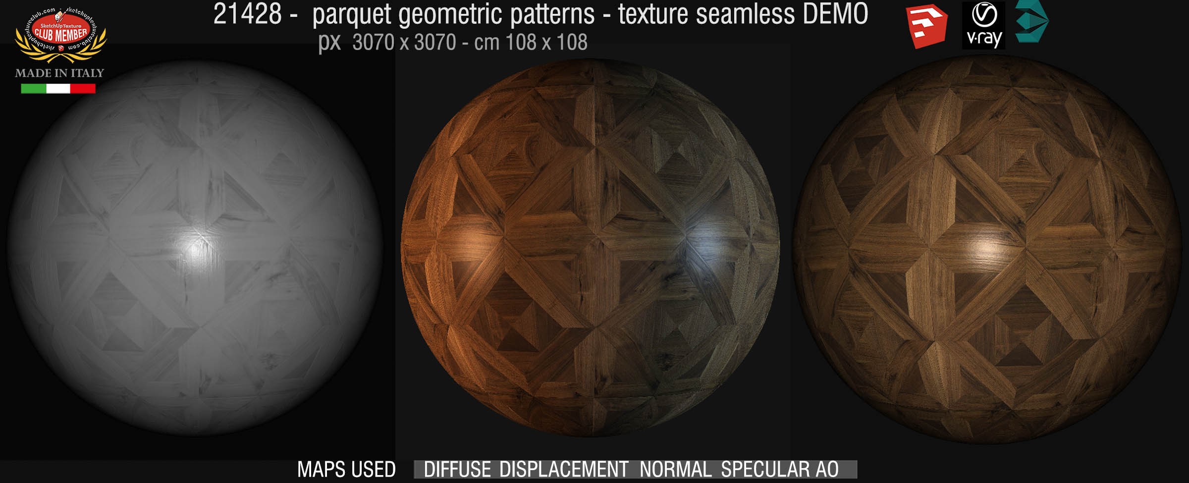 21428 parquet geometric patterns texture seamless + maps DEMO