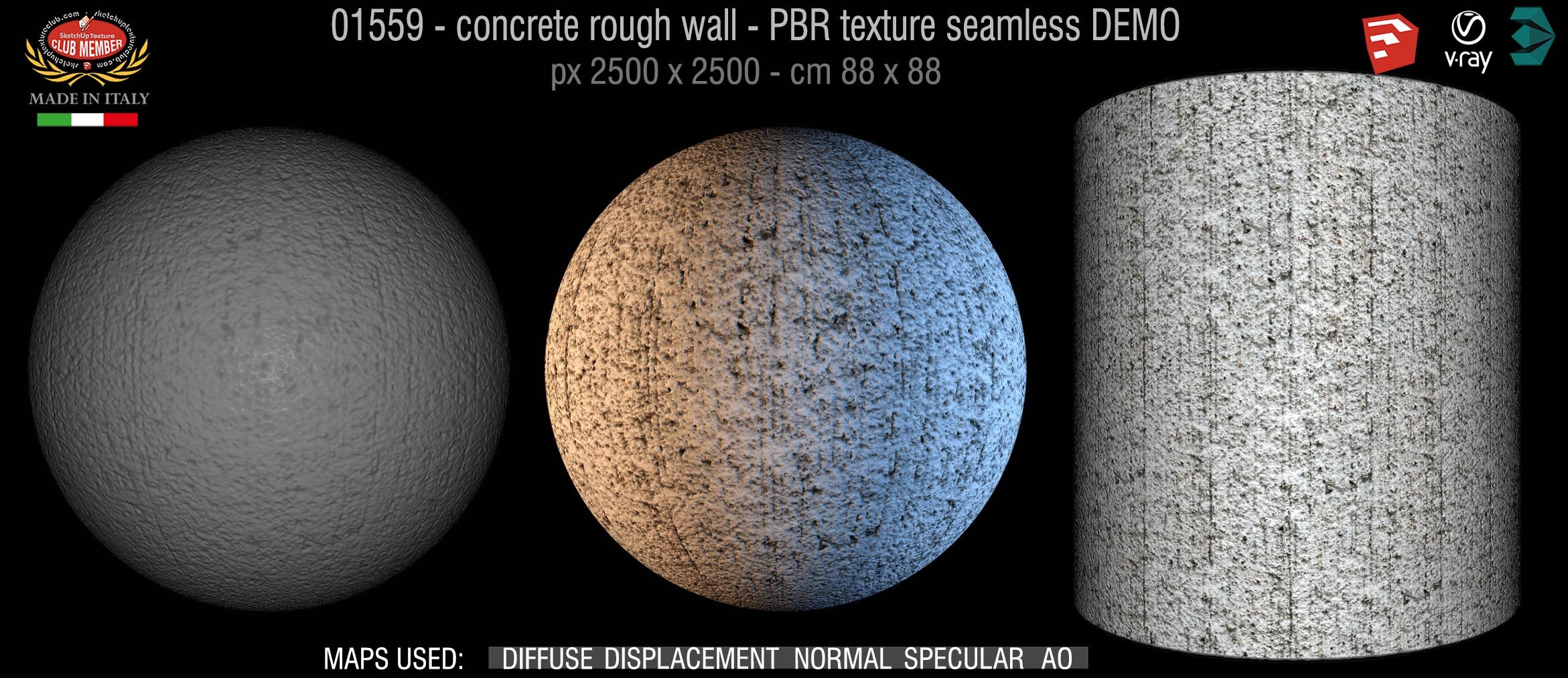 01559 concrete rough wall PBR texture seamless DEMO