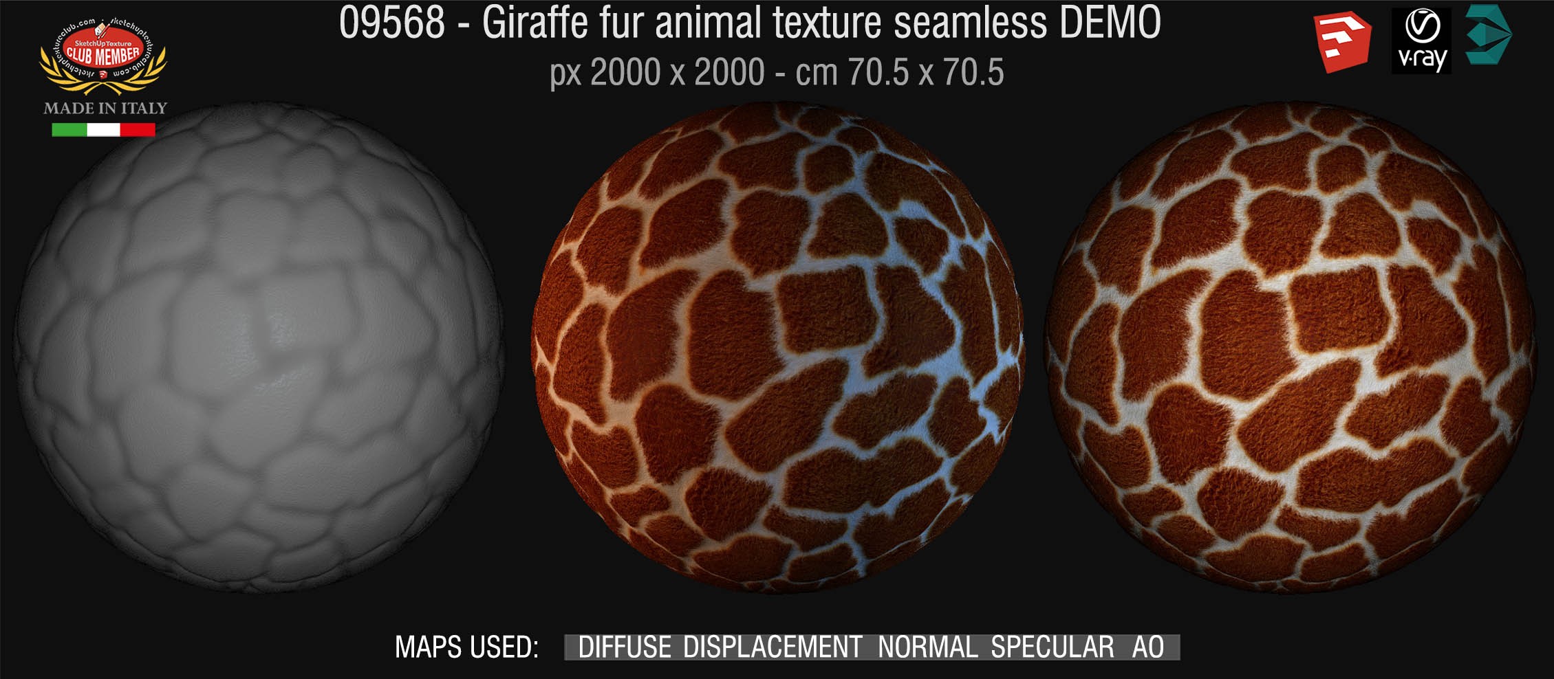 09568 HR Giraffe fake fur animal texture  + maps DEMO