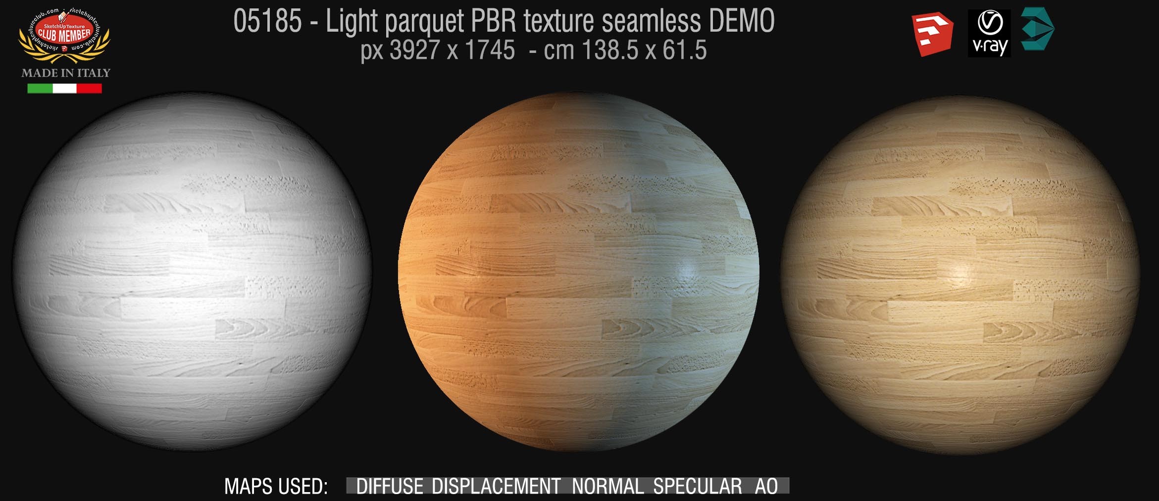 05185 Light parquet PBR texture seamless DEMO