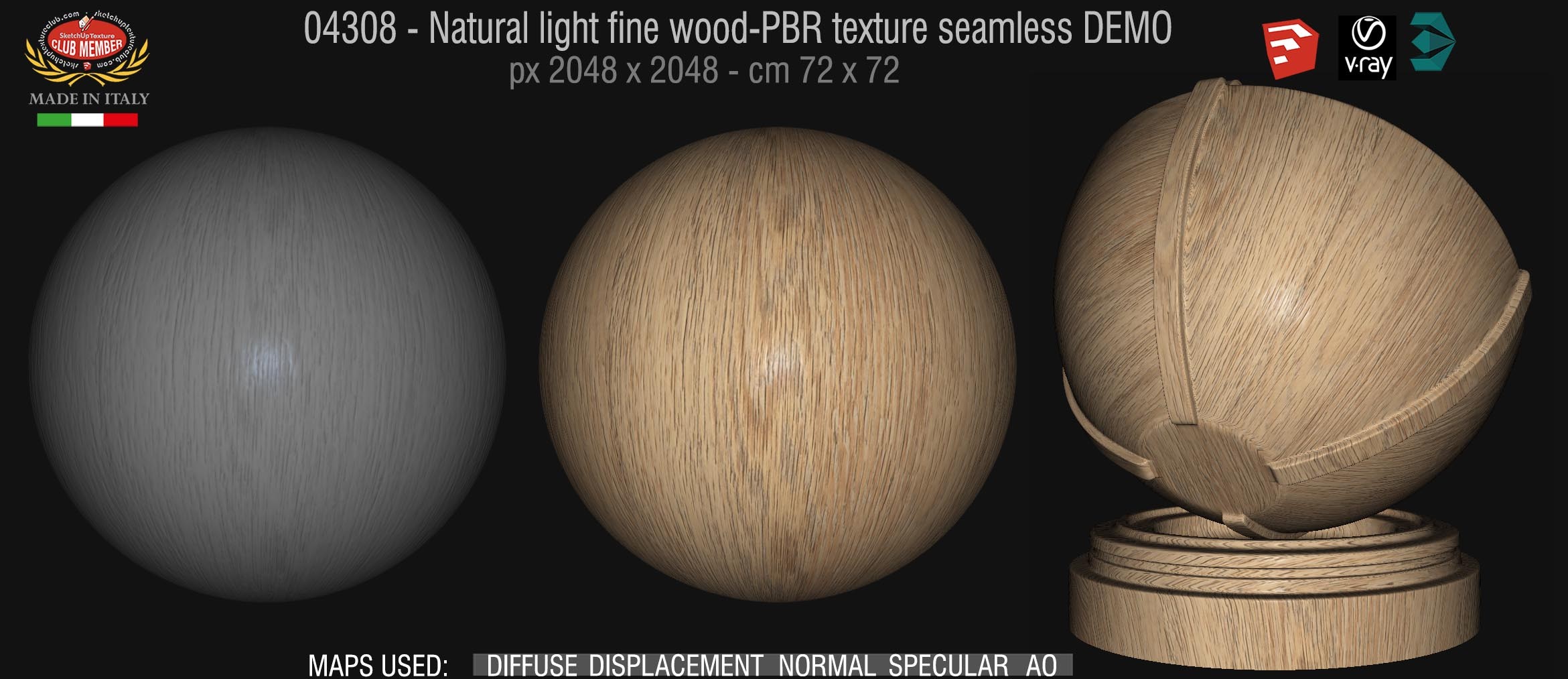 04308 Natural light fine wood-PBR texture seamless DEMO