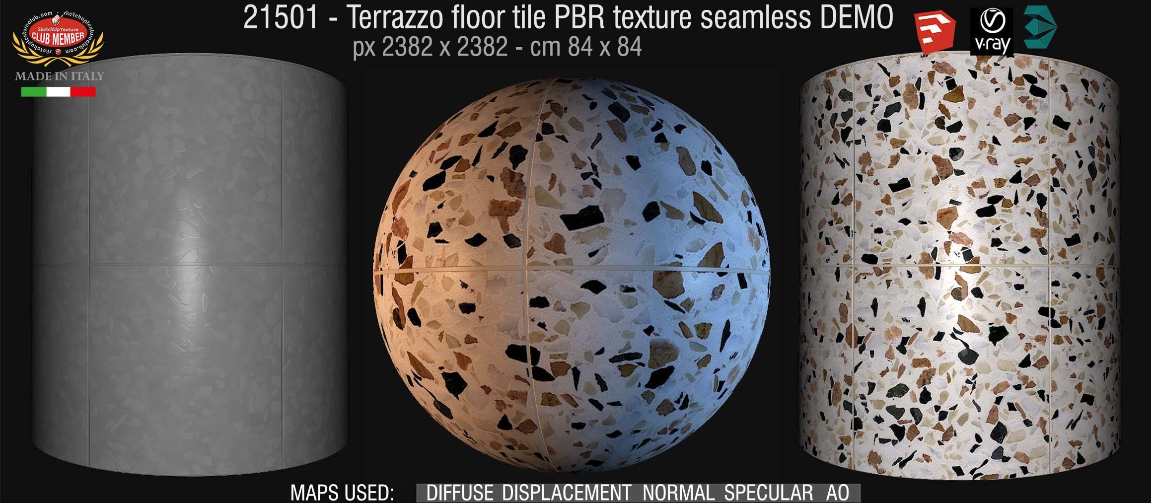 21501 terrazzo floor tile PBR texture seamless DEMO