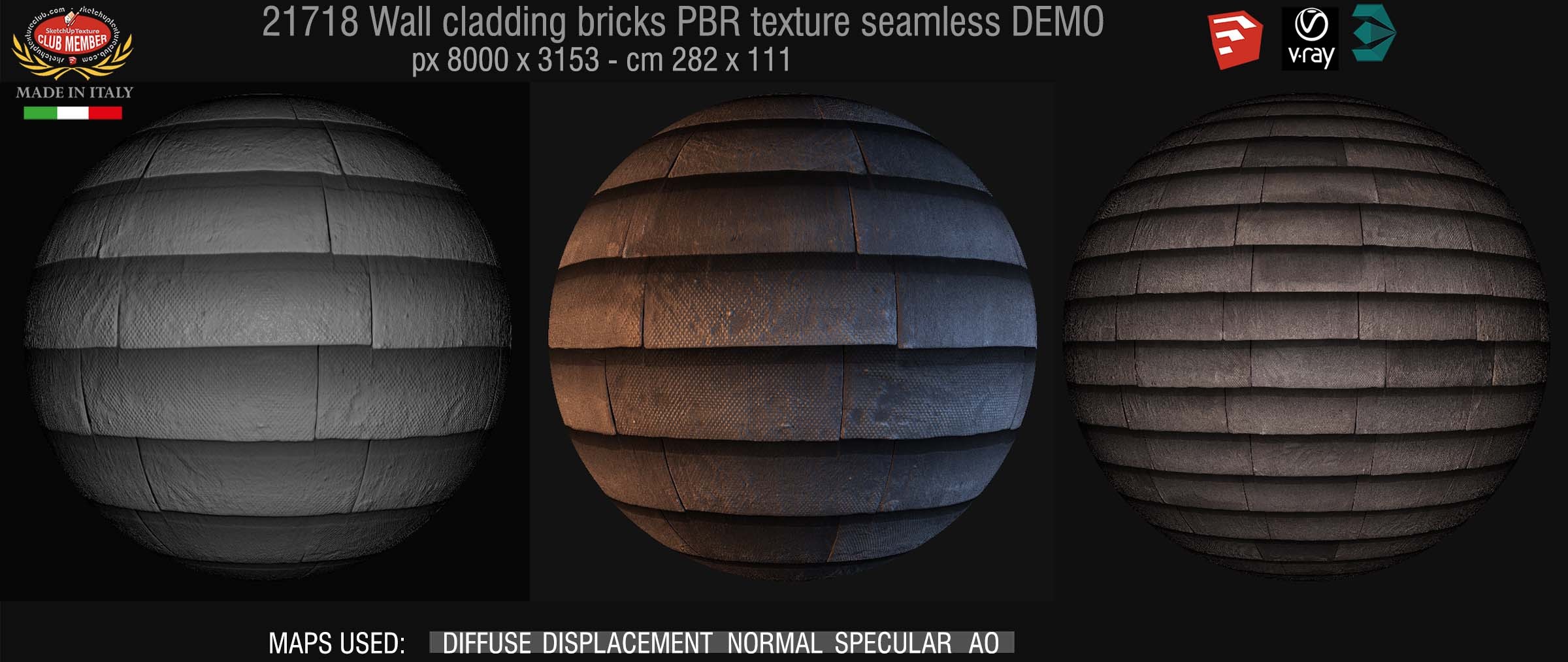 21718 wall cladding bricks PBR texture seamless DEMO