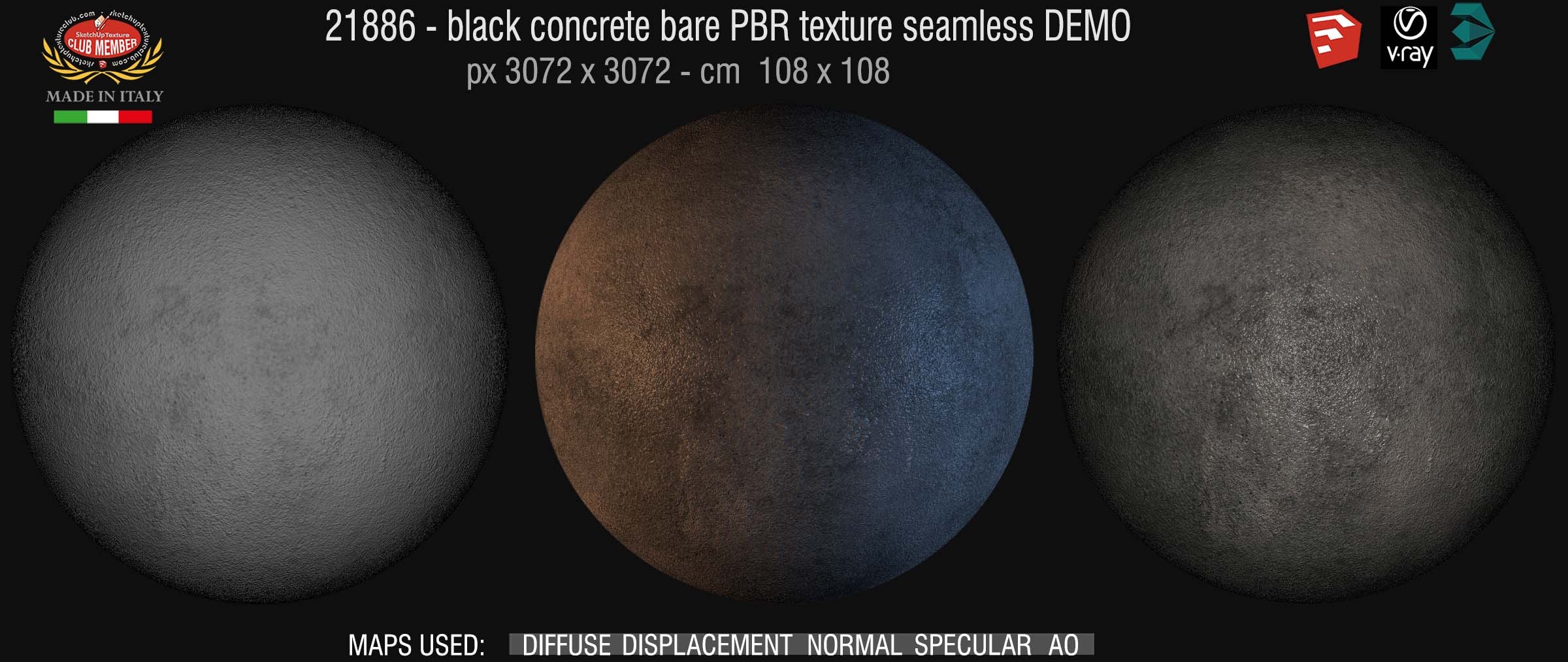 21886 black concrete bare PBR texture seamless DEMO
