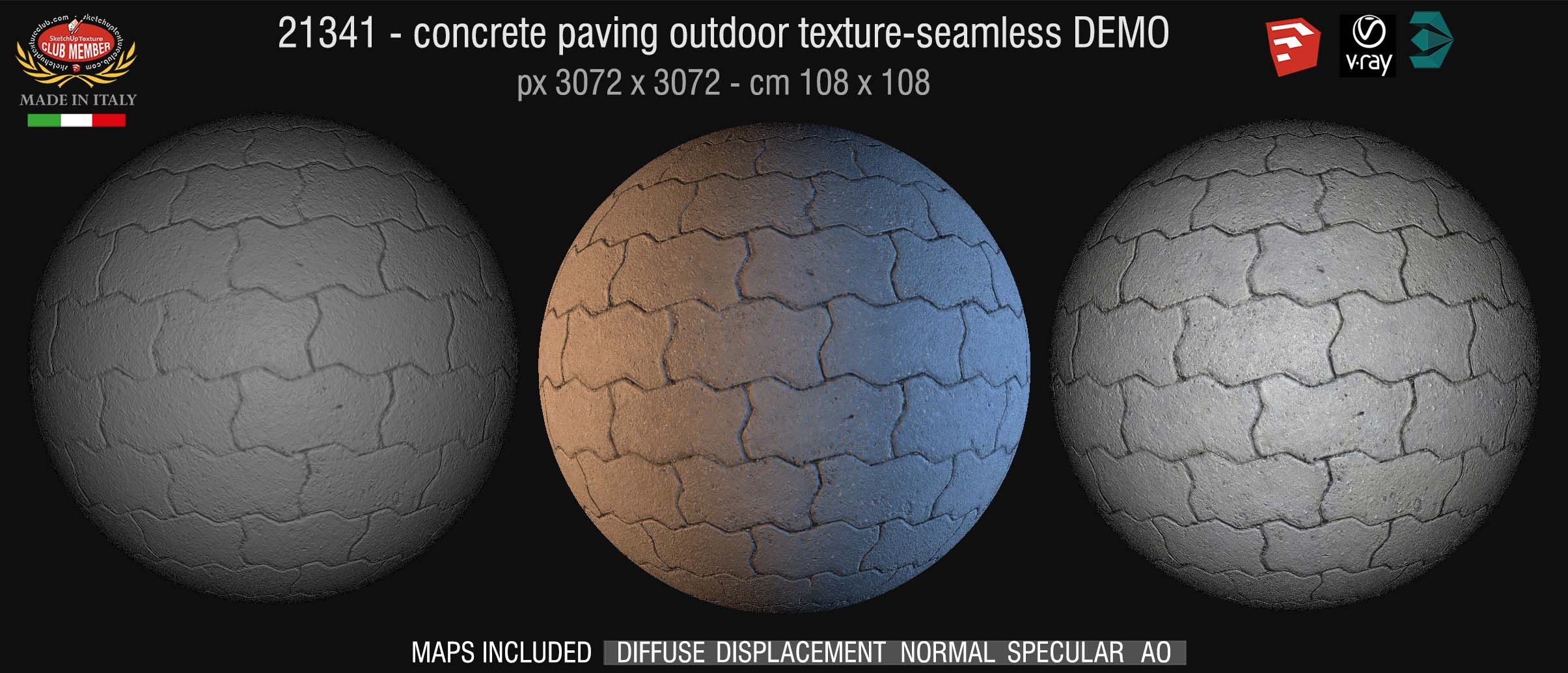 21341 HR concrete paving outdoor texture + maps DEMO