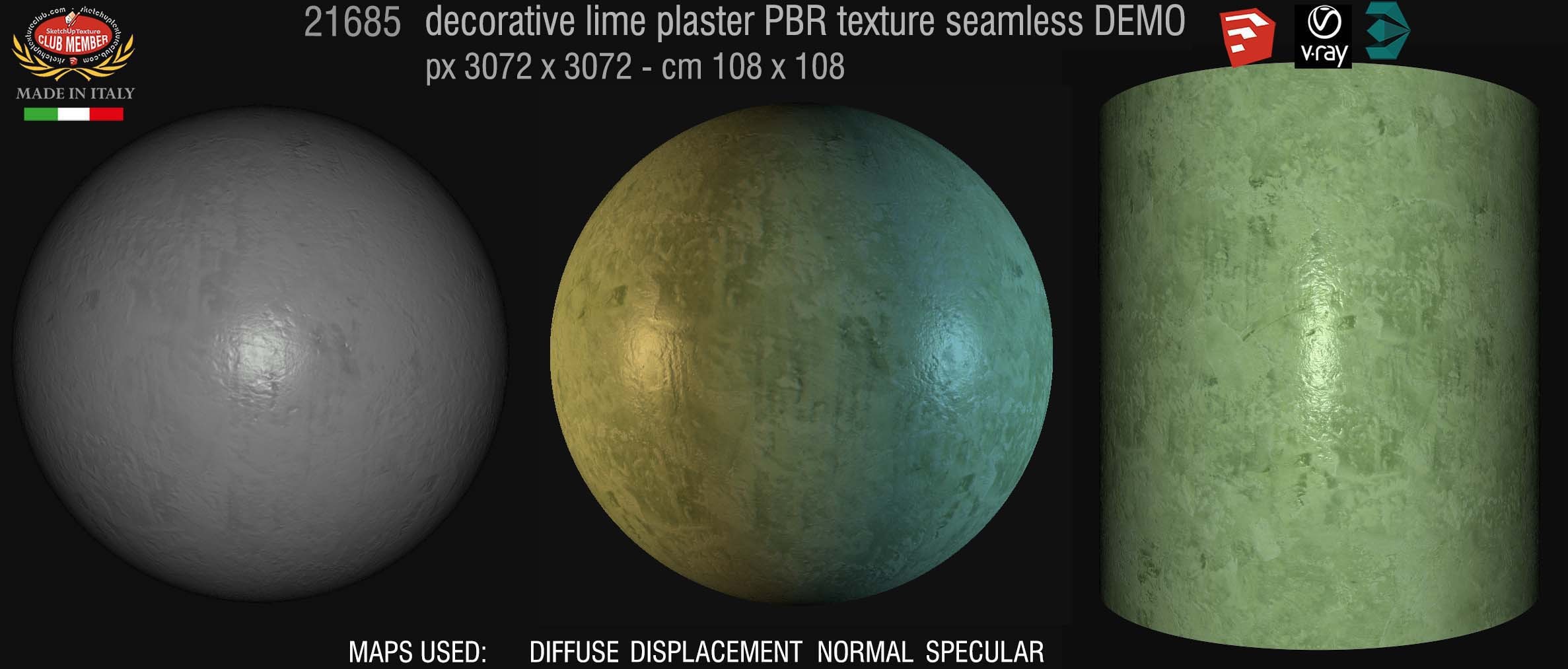 21685 decorative lime plaster PBR texture seamless DEMO