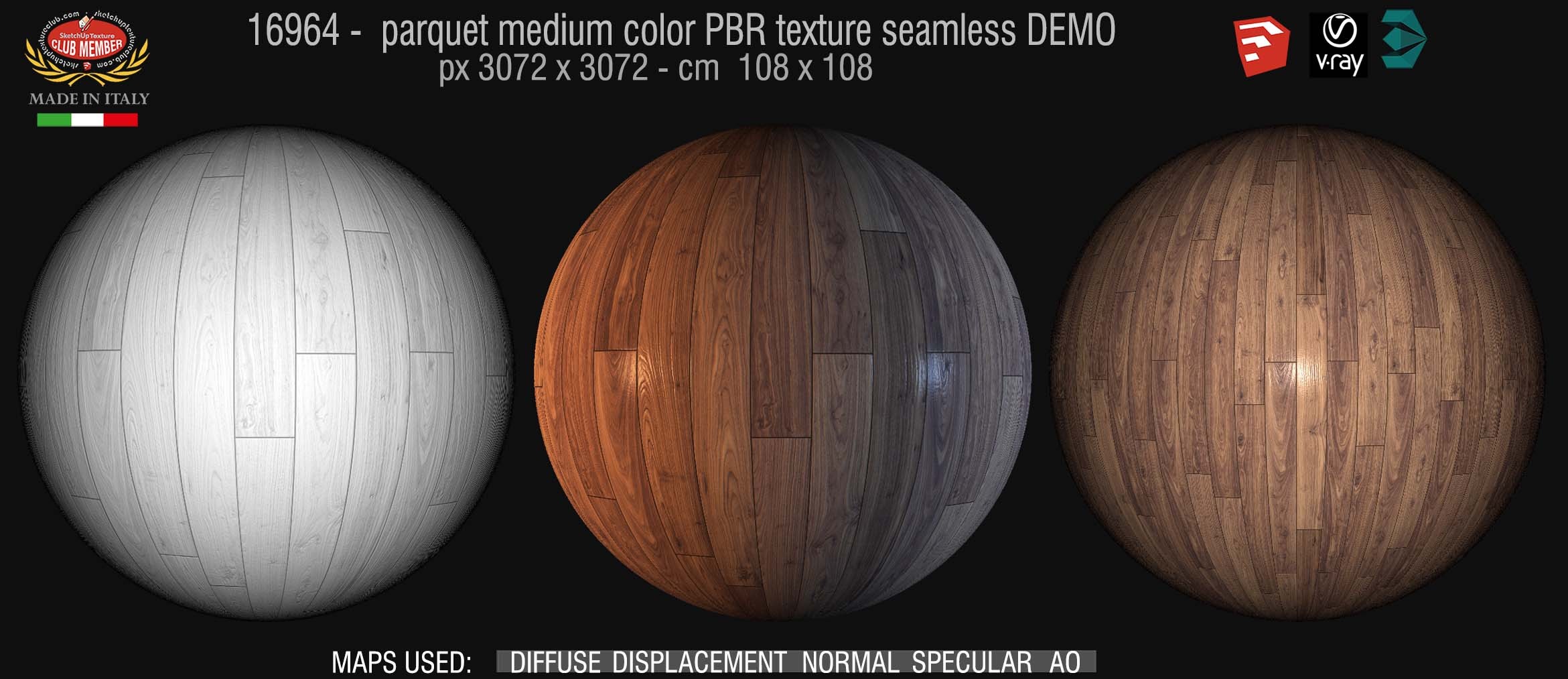 16964 parquet medium color PBR texture seamless DEMO