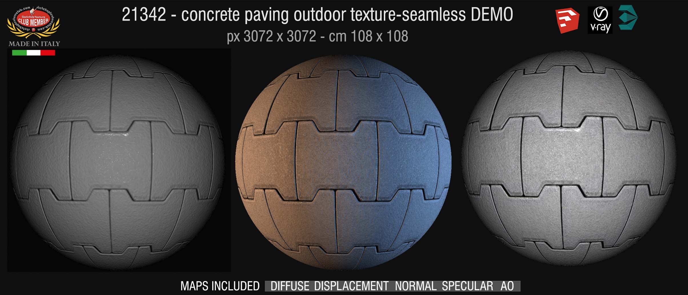 21342 HR concrete paving outdoor texture seamless + maps DEMO
