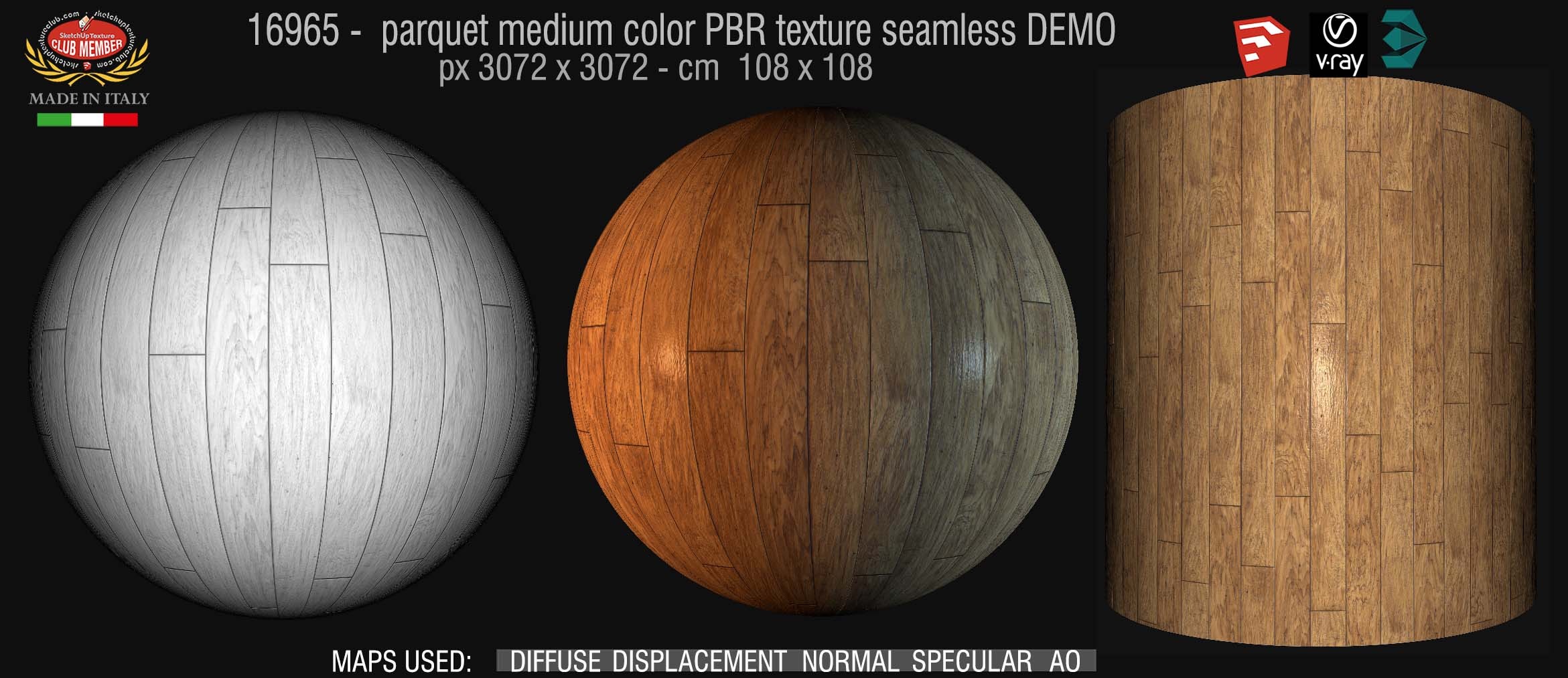 16965 parquet medium color PBR texture seamless DEMO