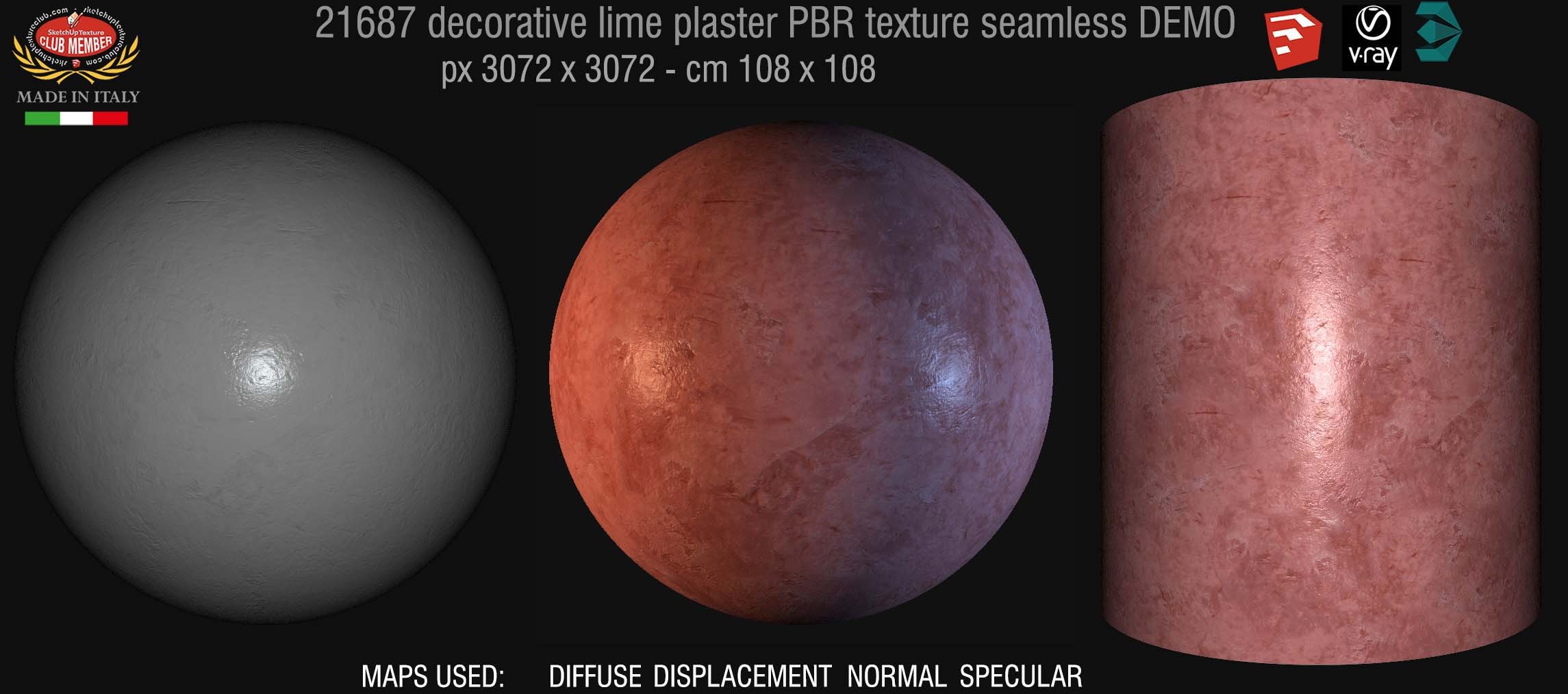 21687 decorative lime plaster PBR texture DEMO