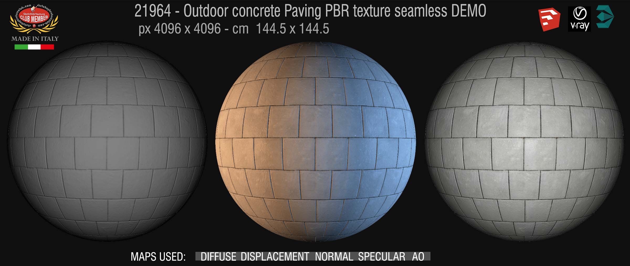 21964 outdoor concrete paving PBR texture seamless DEMO