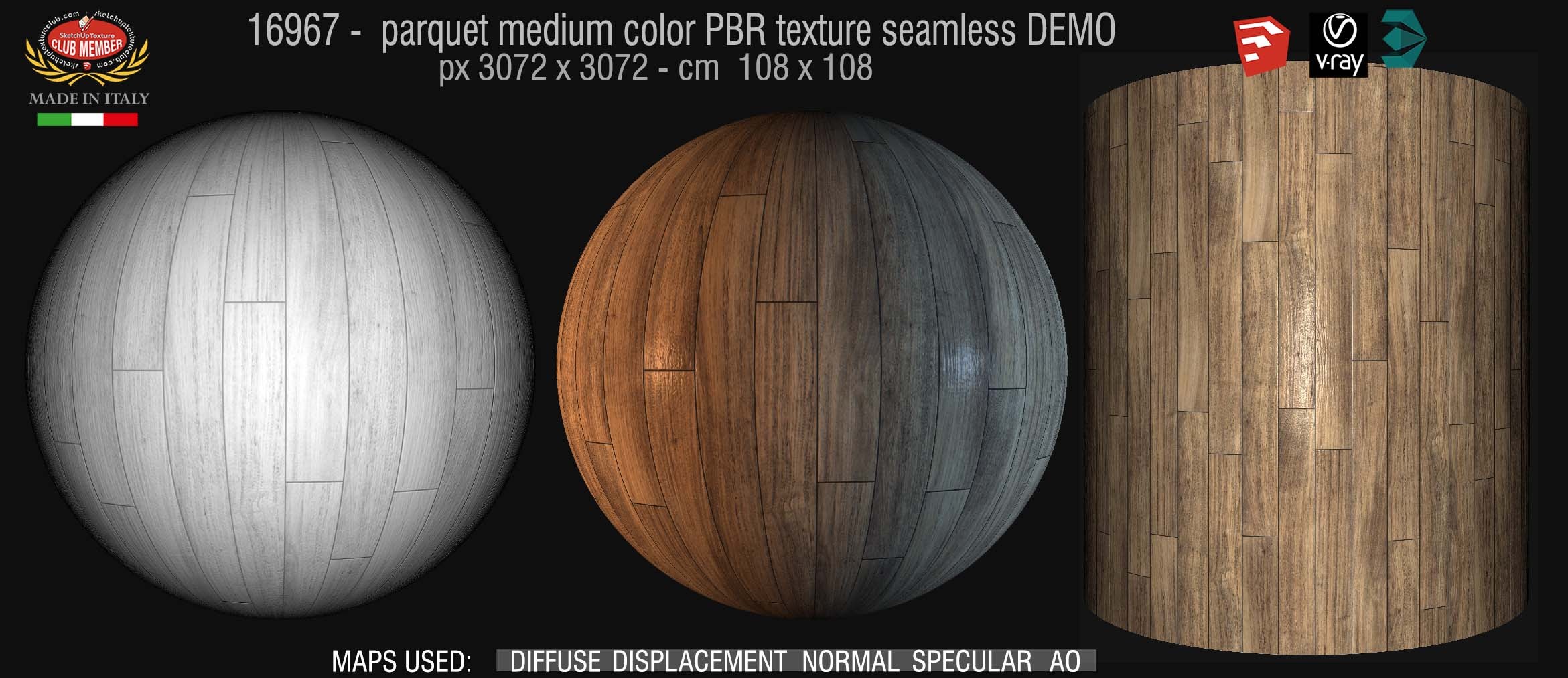 16967 parquet medium color PBR texture seamless DEMO