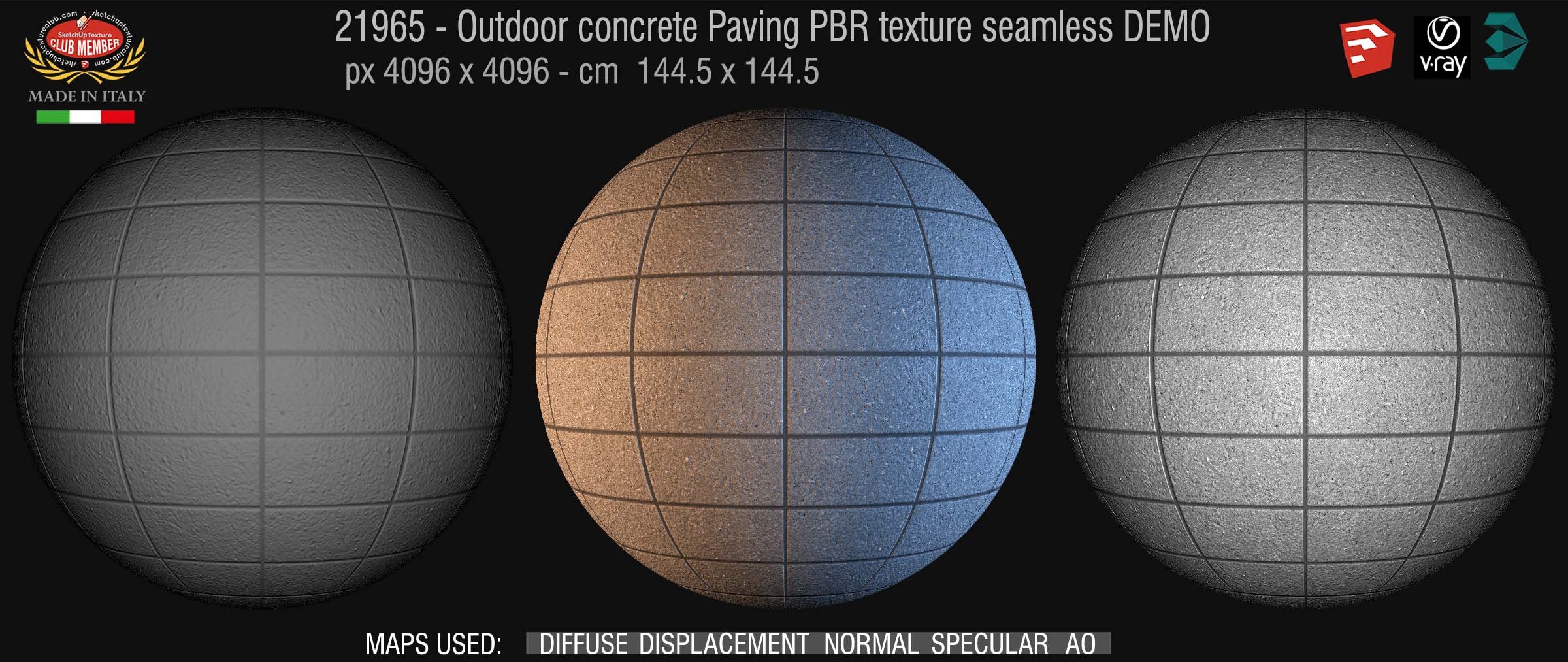 21965 outdoor concrete paving PBR texture seamless DEMO