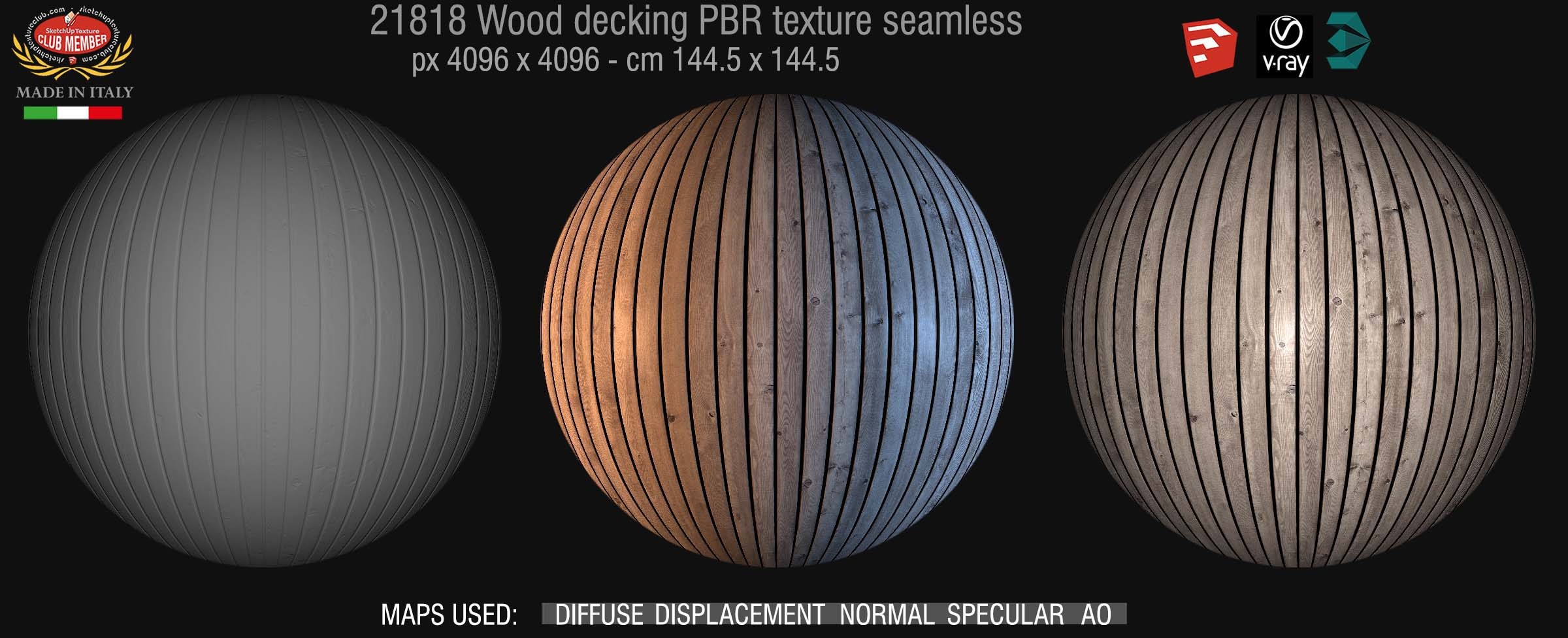 21818 wood decking PBR texture seamless DEMO