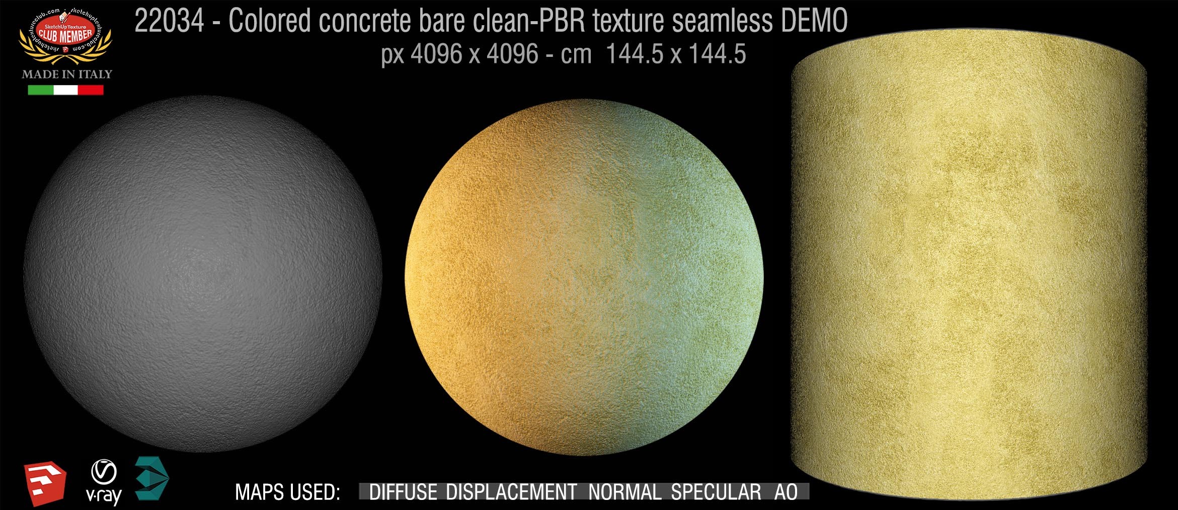 22034 colored concrete bare PBR texture seamless DEMO