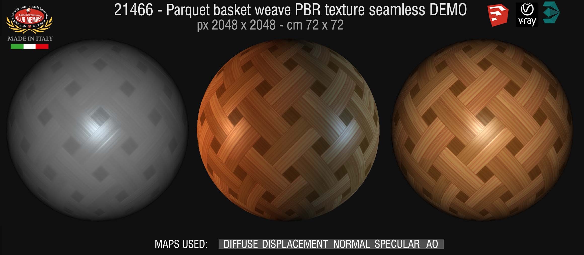 21466 Parquet basket weave PBR texture seamless DEMO